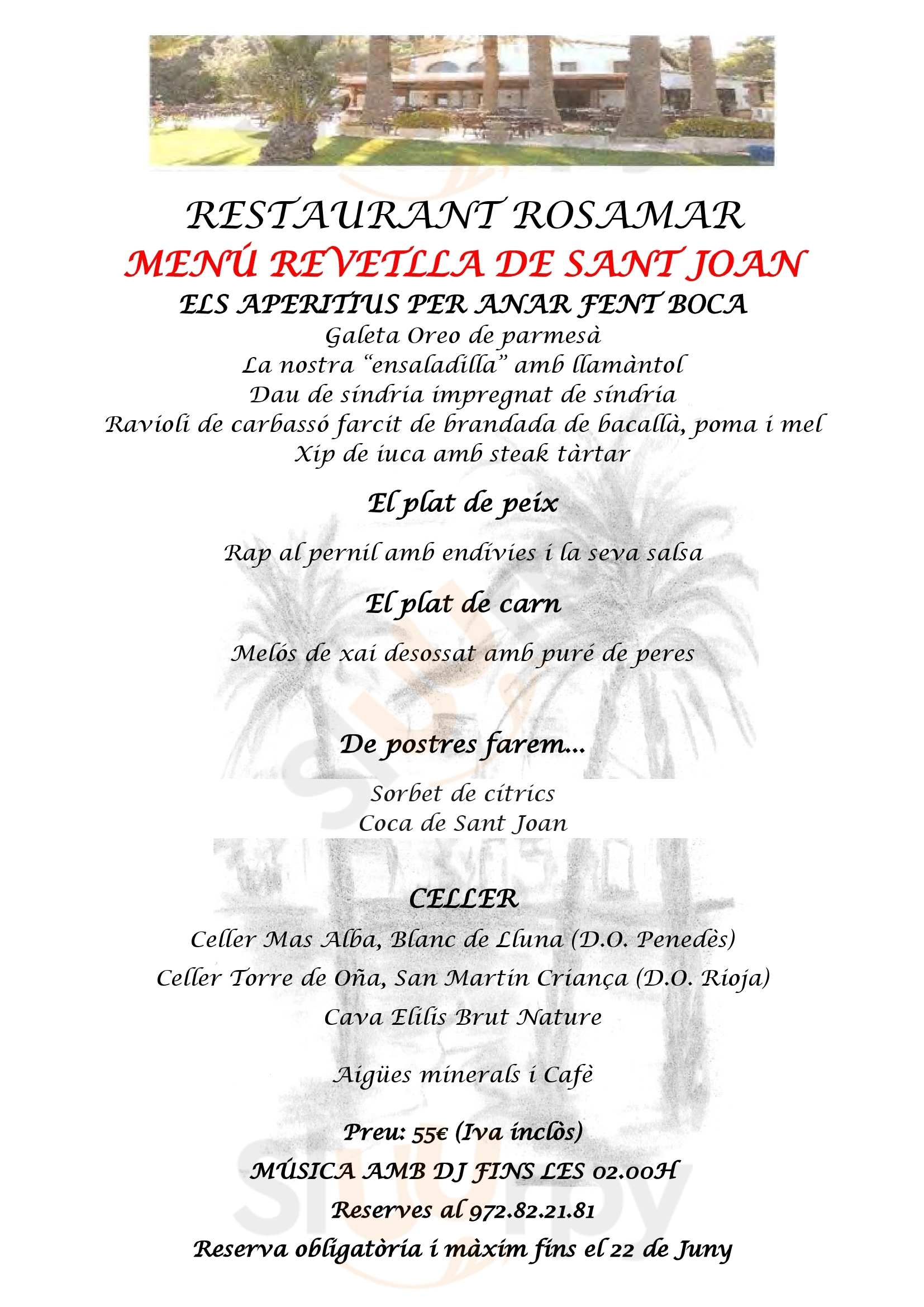 Restaurant Rosamar Santa Cristina d'Aro Menu - 1