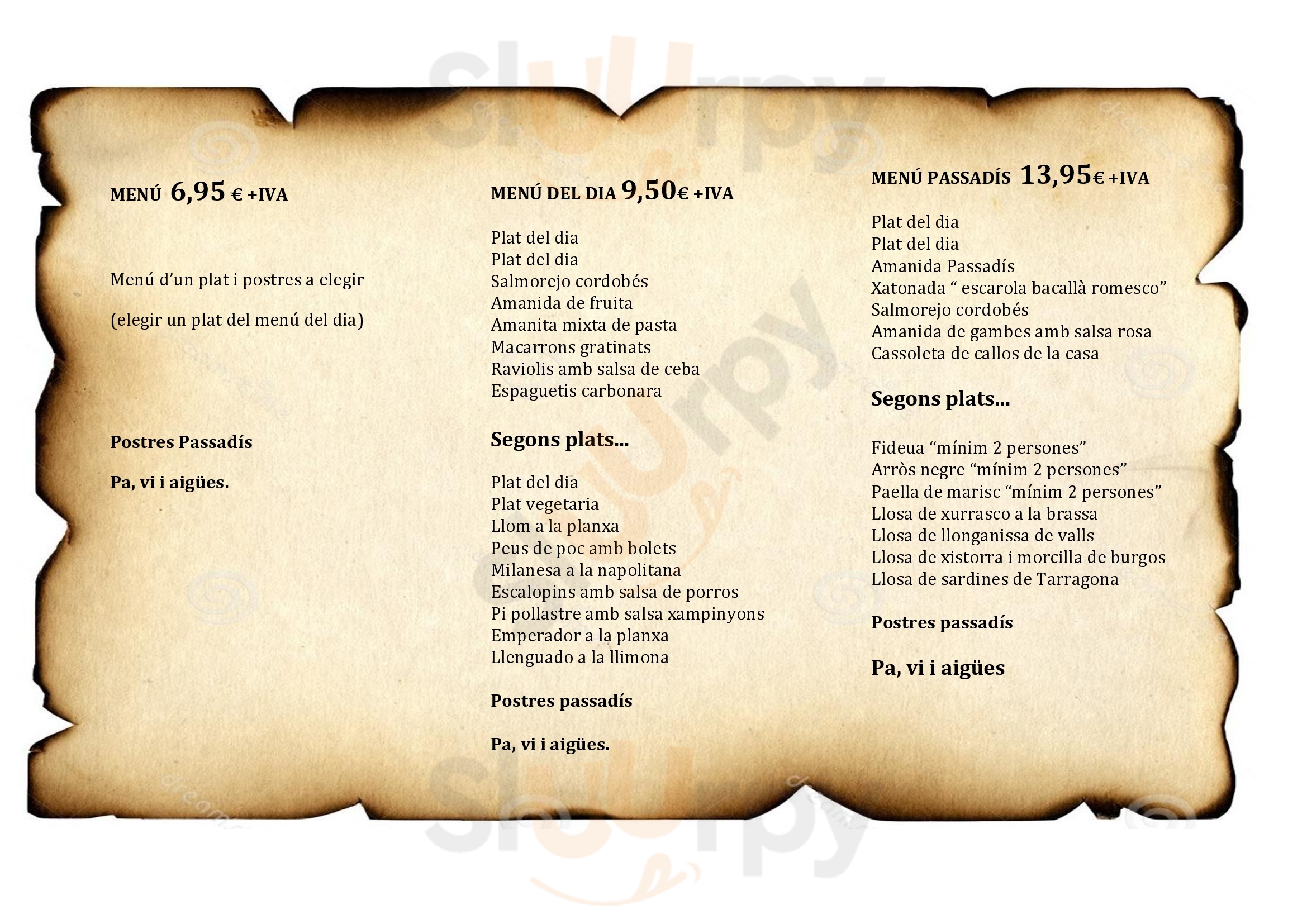 Passadís Tarragona Menu - 1