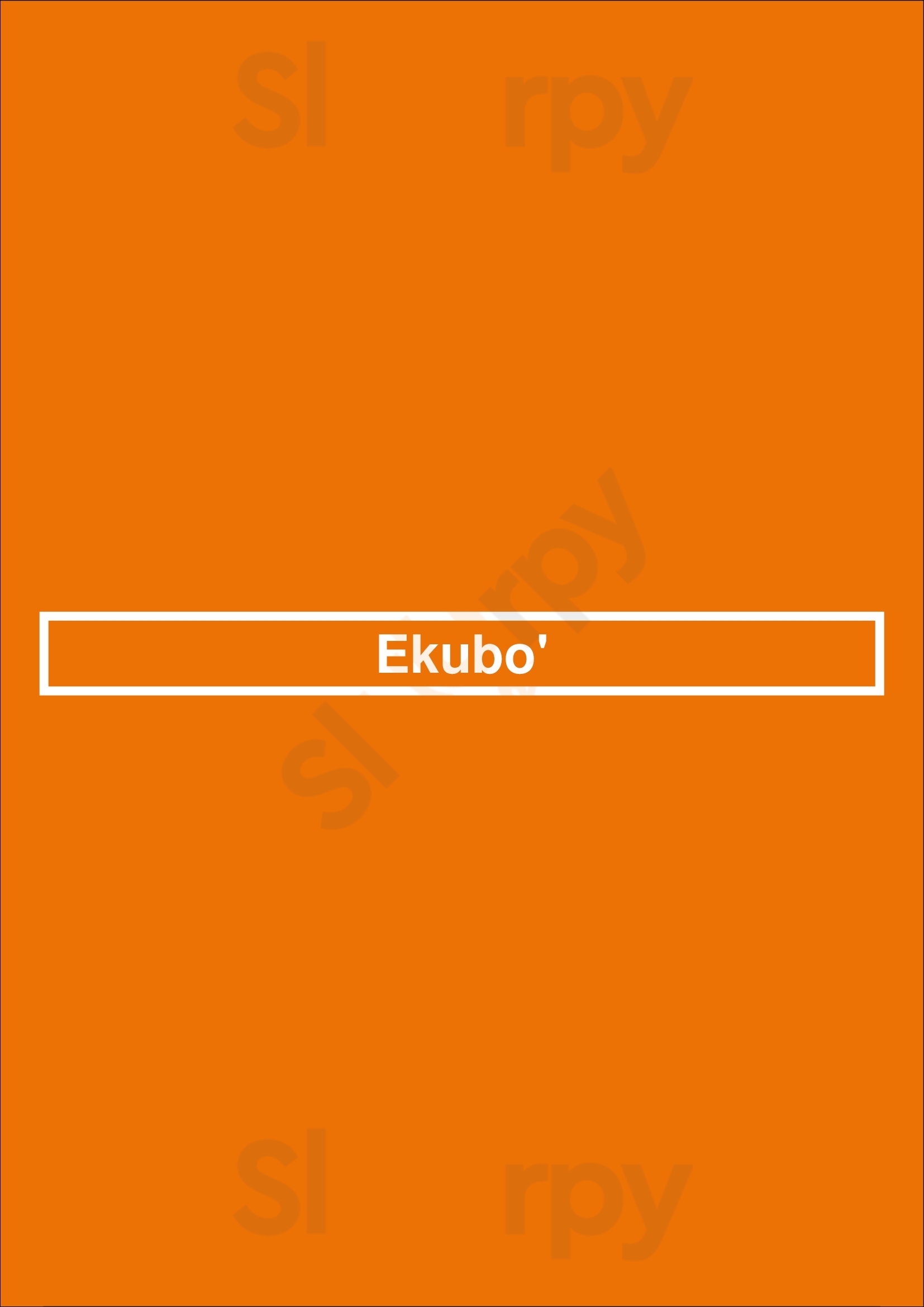 Ekubo' Barcelona Menu - 1