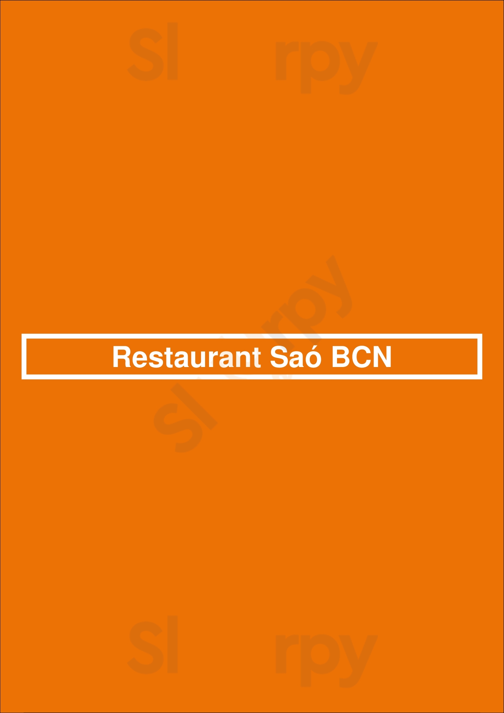 Restaurant Saó Bcn Barcelona Menu - 1