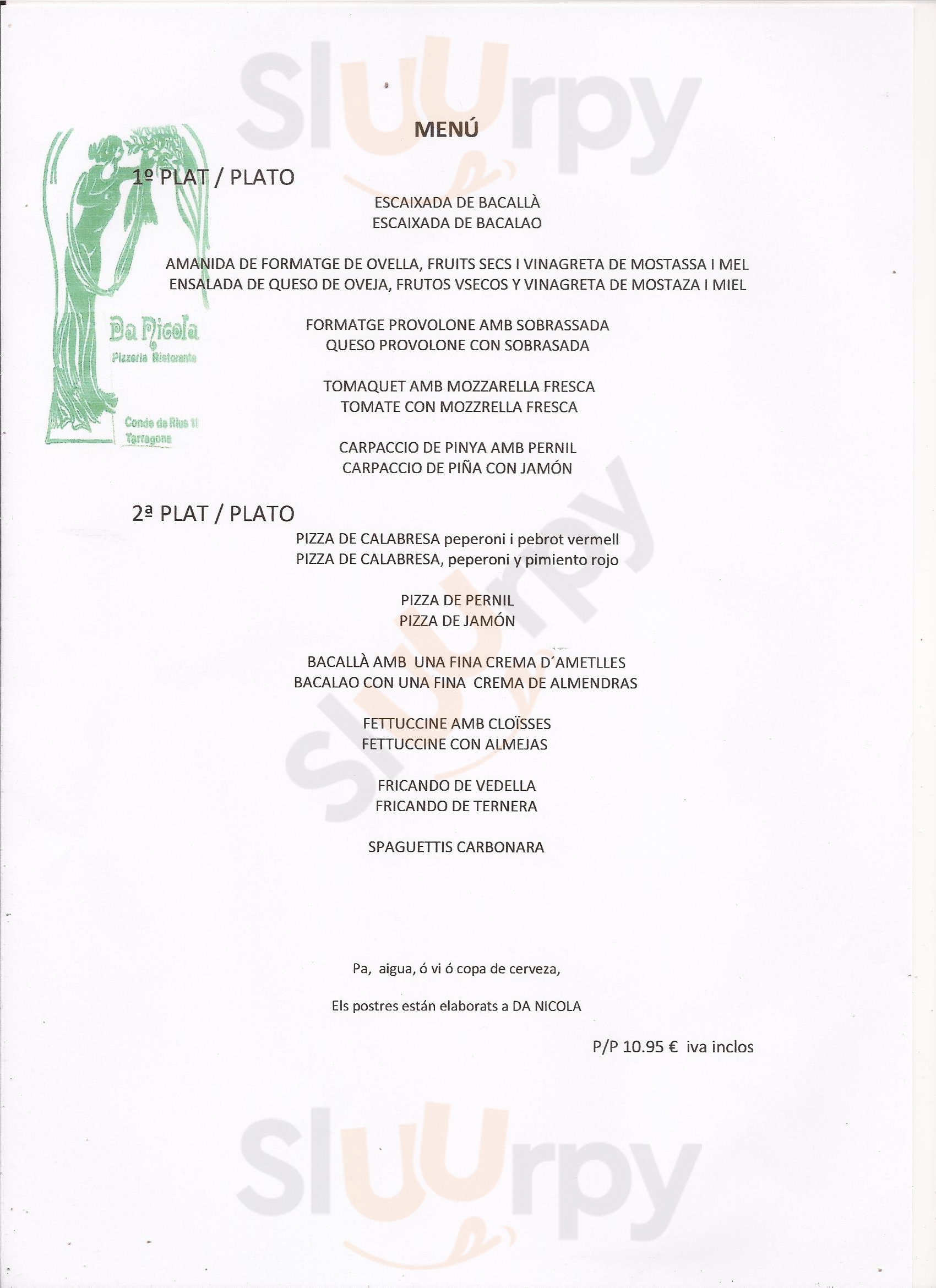 Da Nicola Tarragona Menu - 1