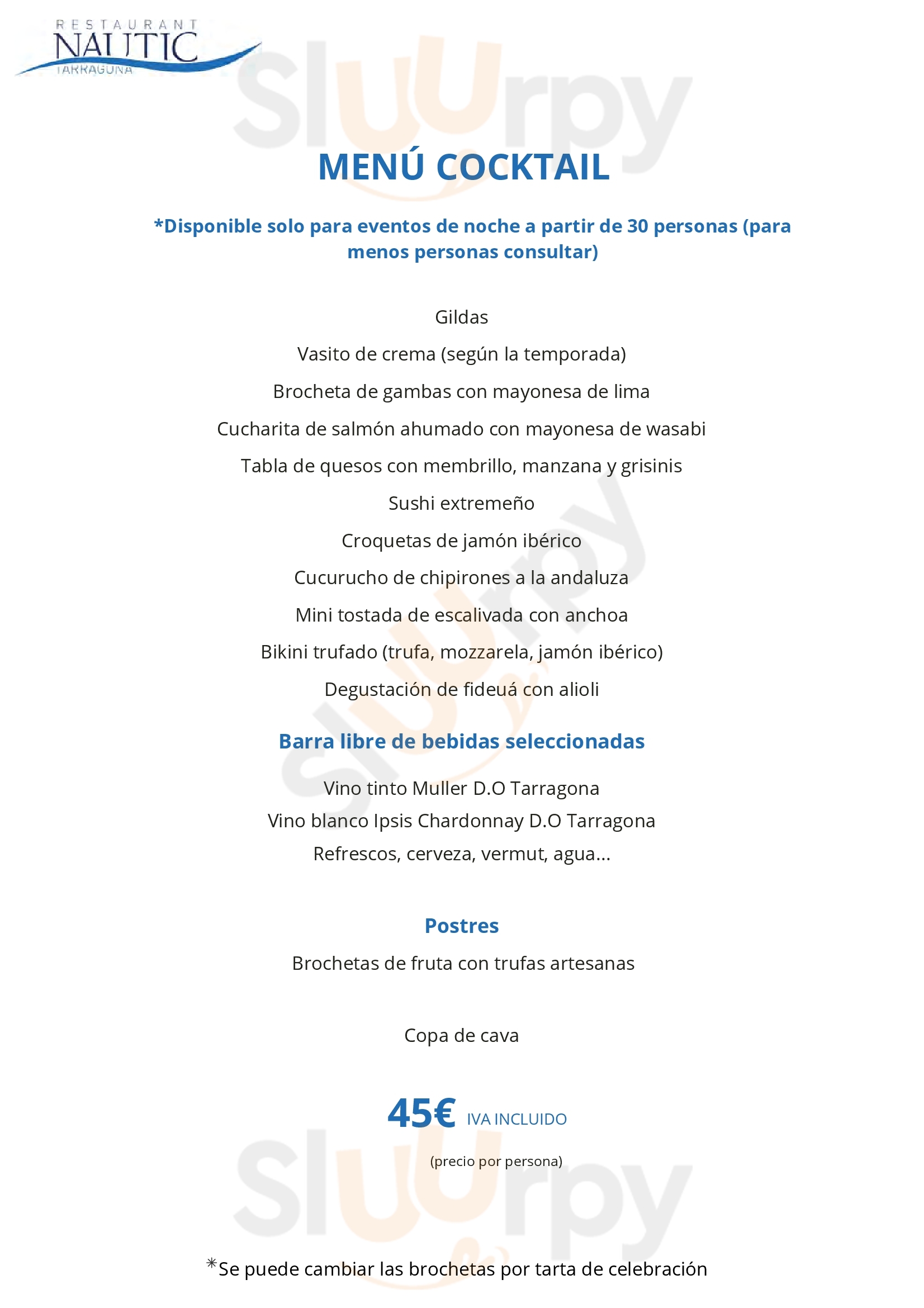 Restaurant Nautic Tarragona Tarragona Menu - 1