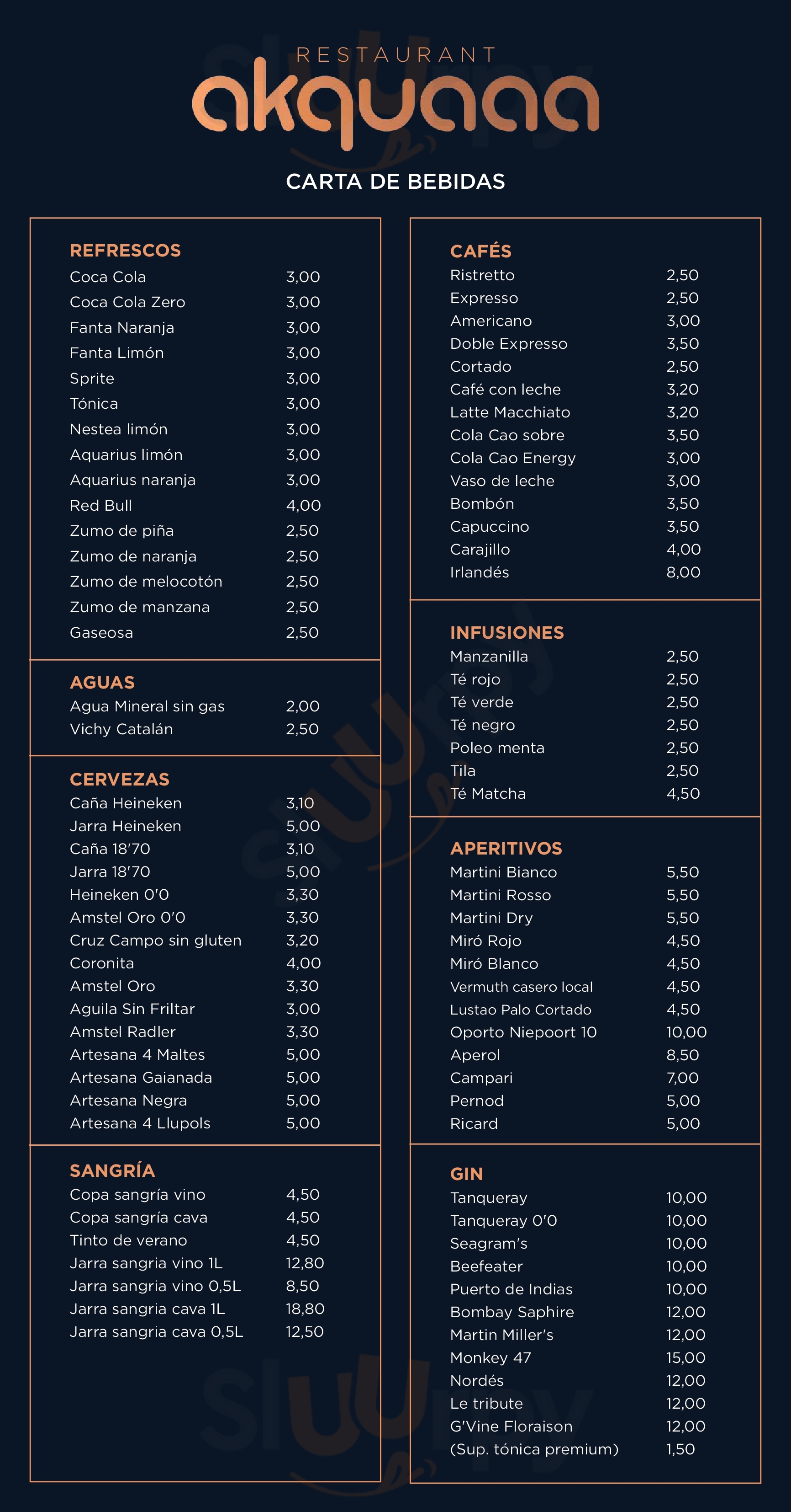 Main Menu - Restaurante Monaco