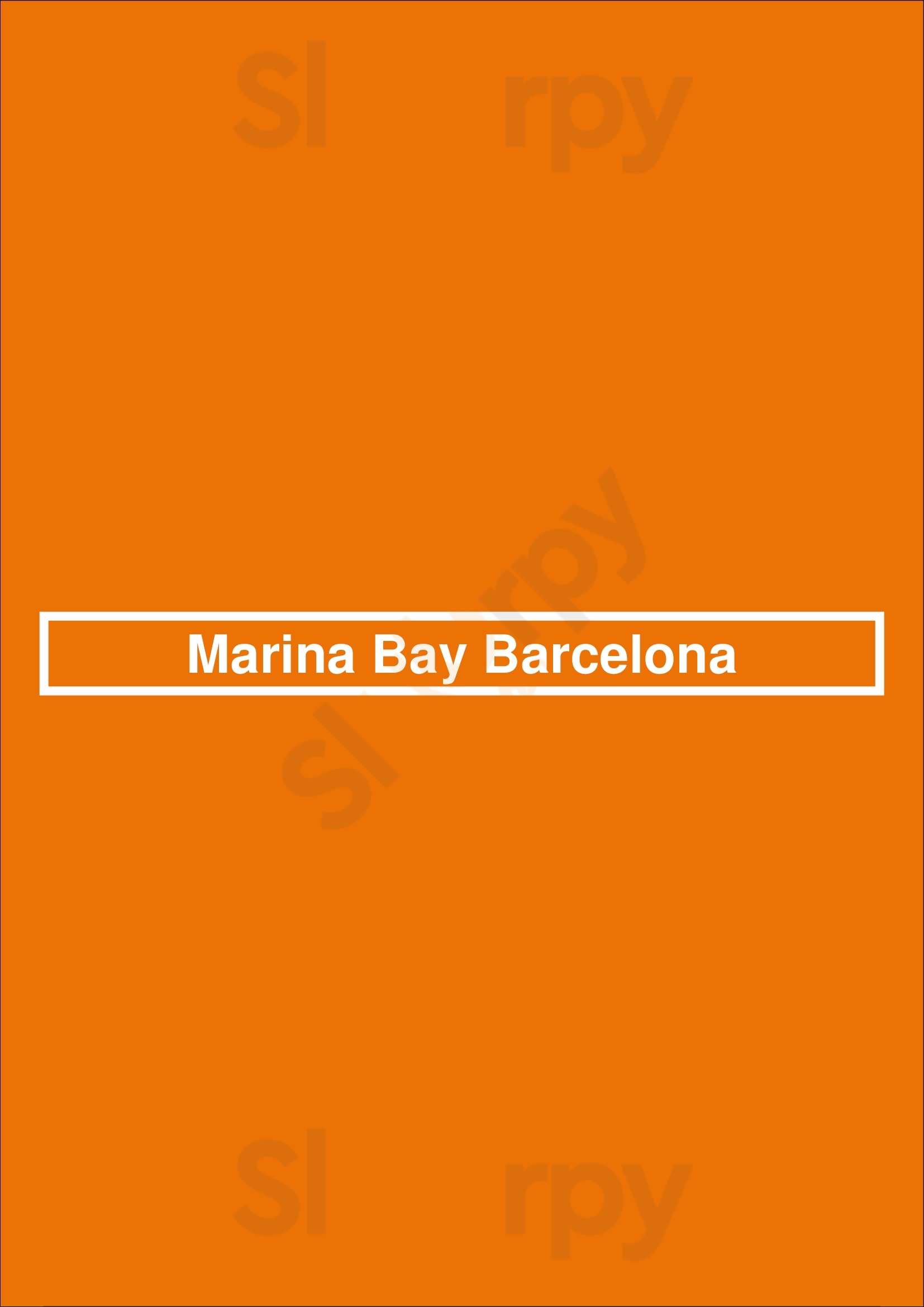 Marina Bay Barcelona Barcelona Menu - 1