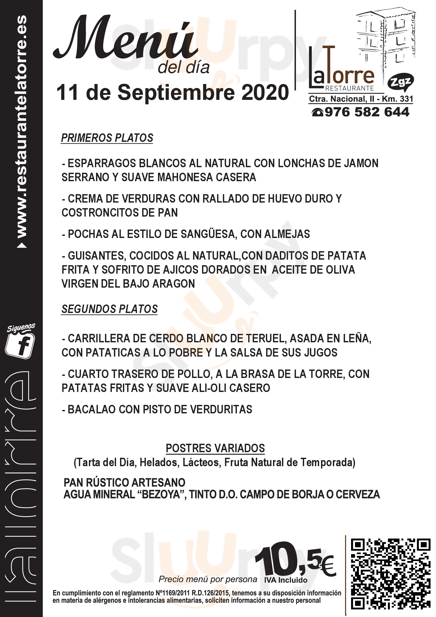 Restaurante La Torre Zaragoza Menu - 1