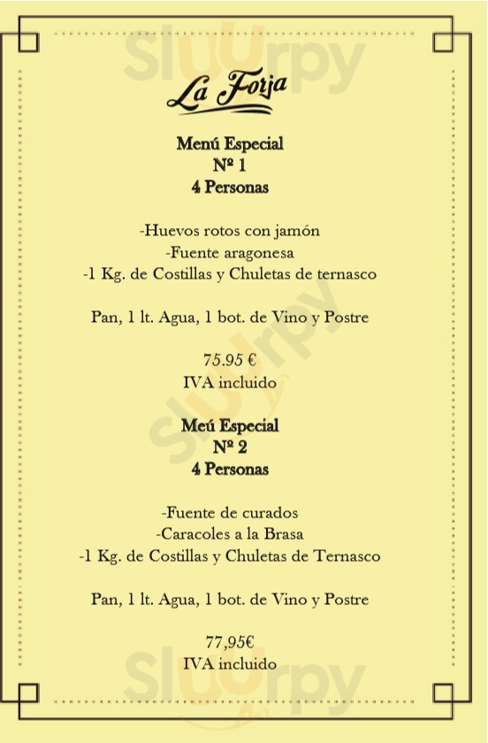 La Forja Zaragoza Menu - 1