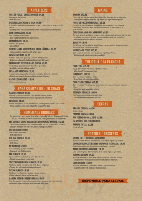 Palardi Caffe Restobar menu
