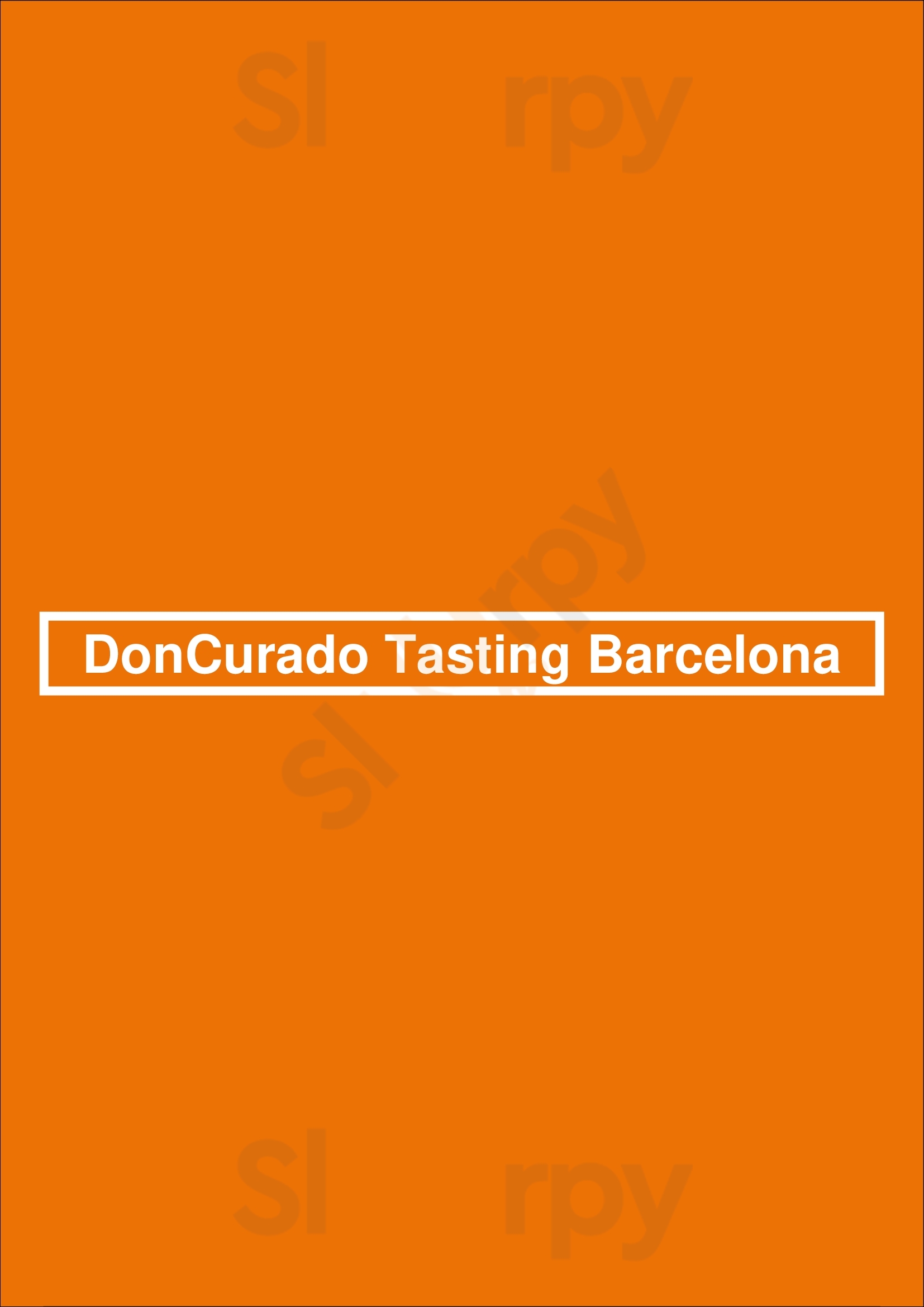 Doncurado Tasting Barcelona Barcelona Menu - 1