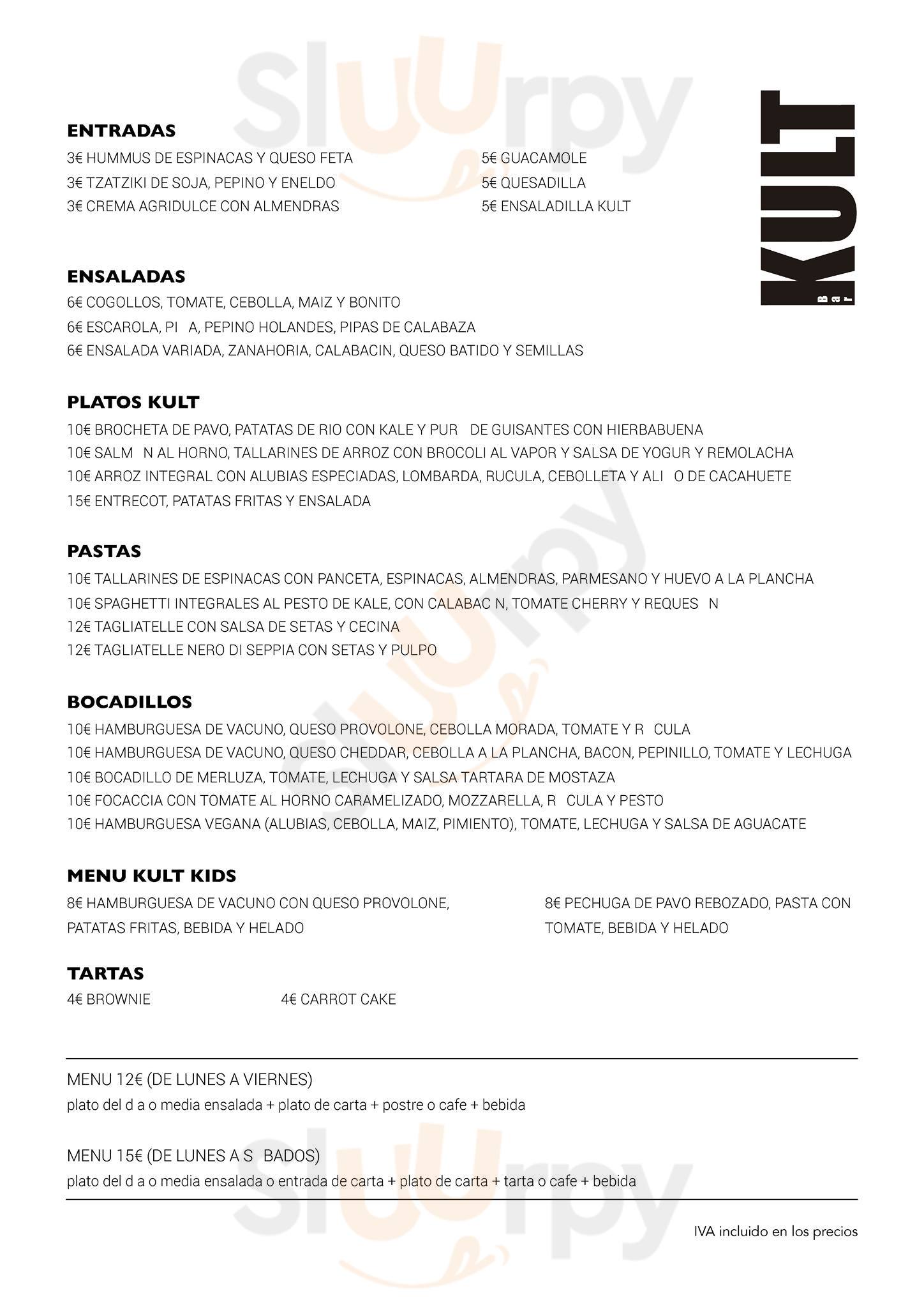 Kult Bar Alicante Menu - 1