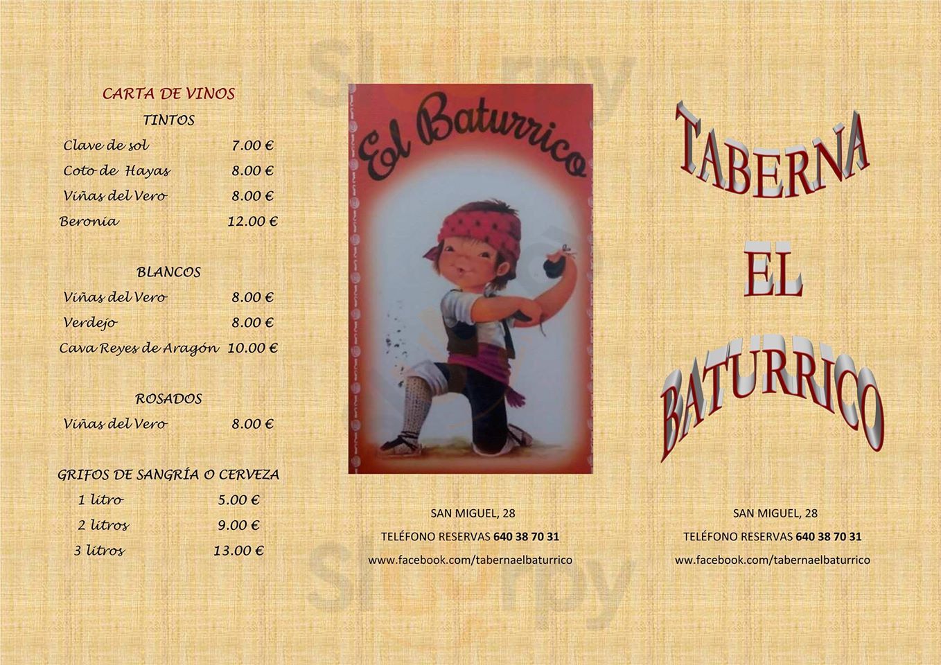 Taberna El Baturrico Zaragoza Menu - 1