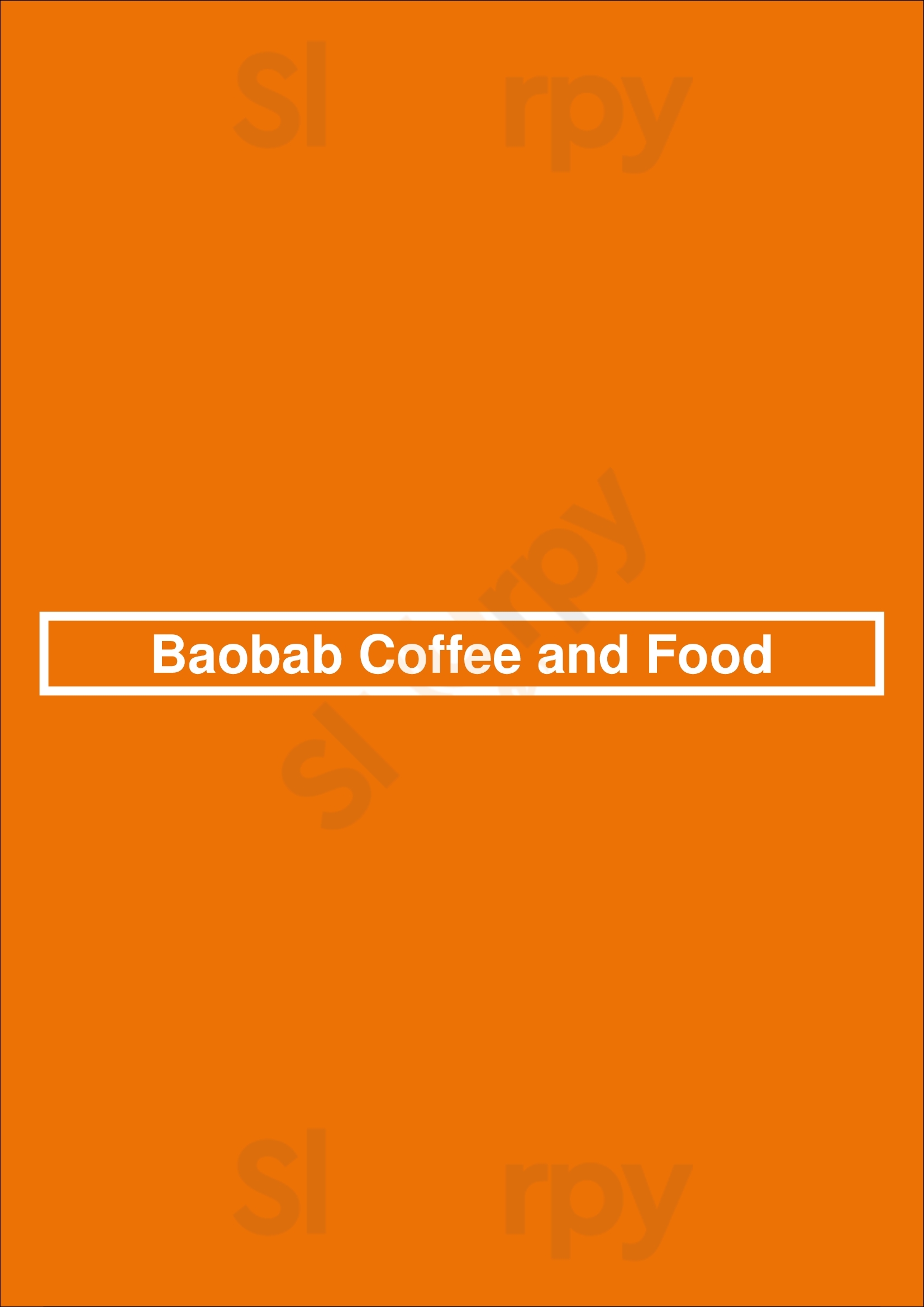 Main Menu - Baobab Coffee And Food