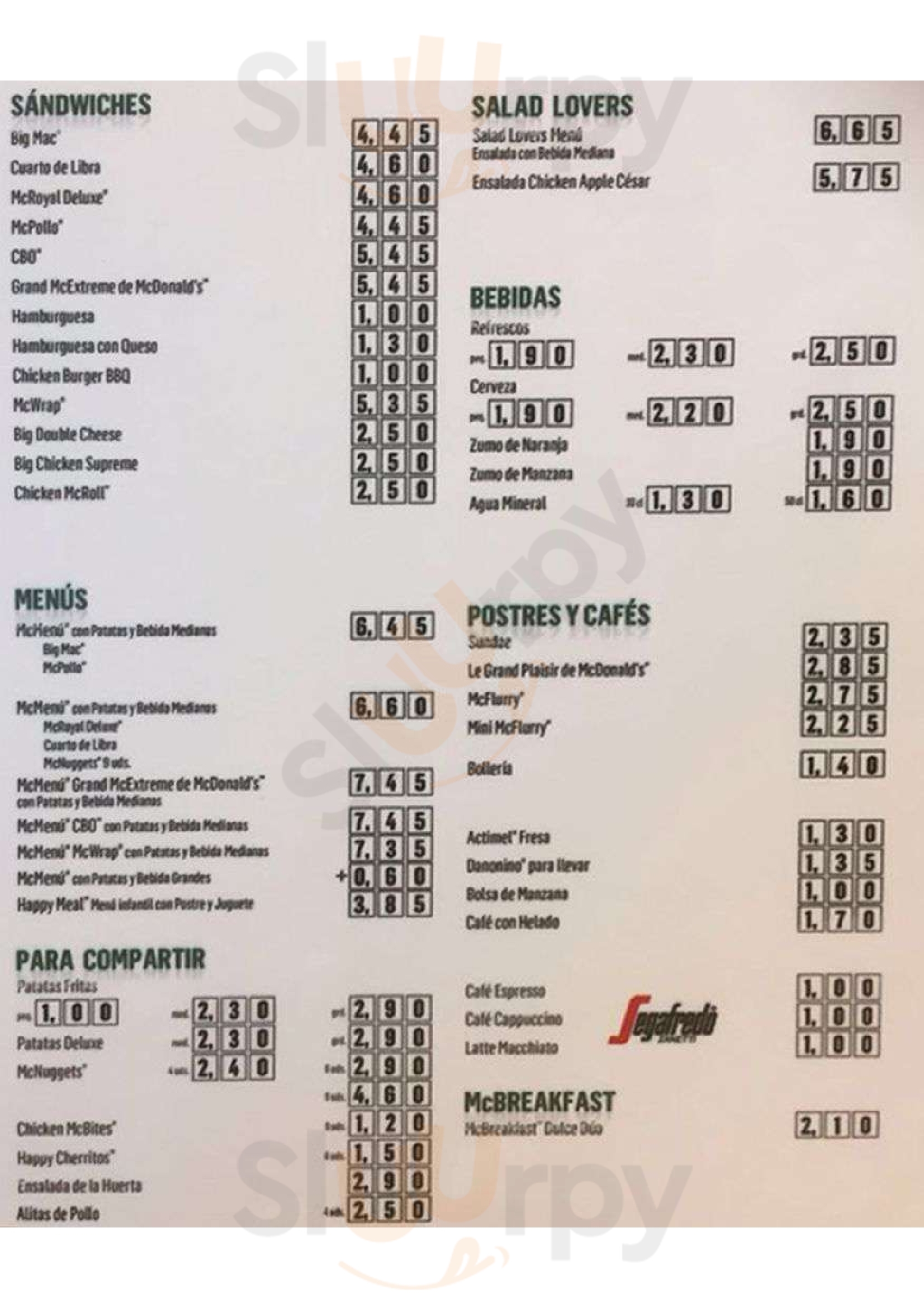 Mcdonald's Palma de Mallorca Menu - 1