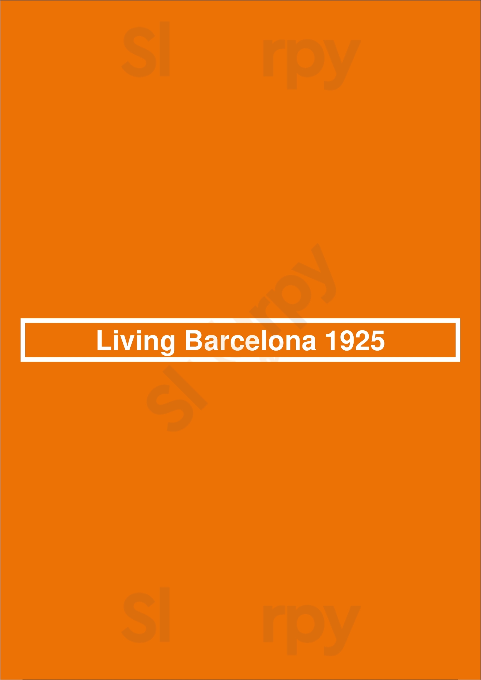 Living Barcelona 1925 Barcelona Menu - 1