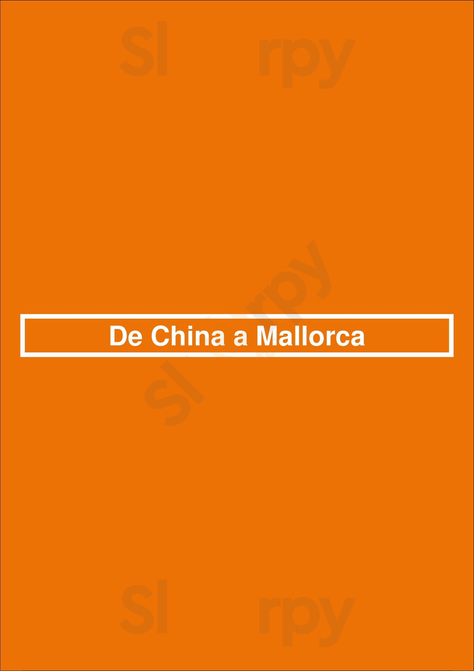 Restaurante De China A Mallorca Palma de Mallorca Menu - 1