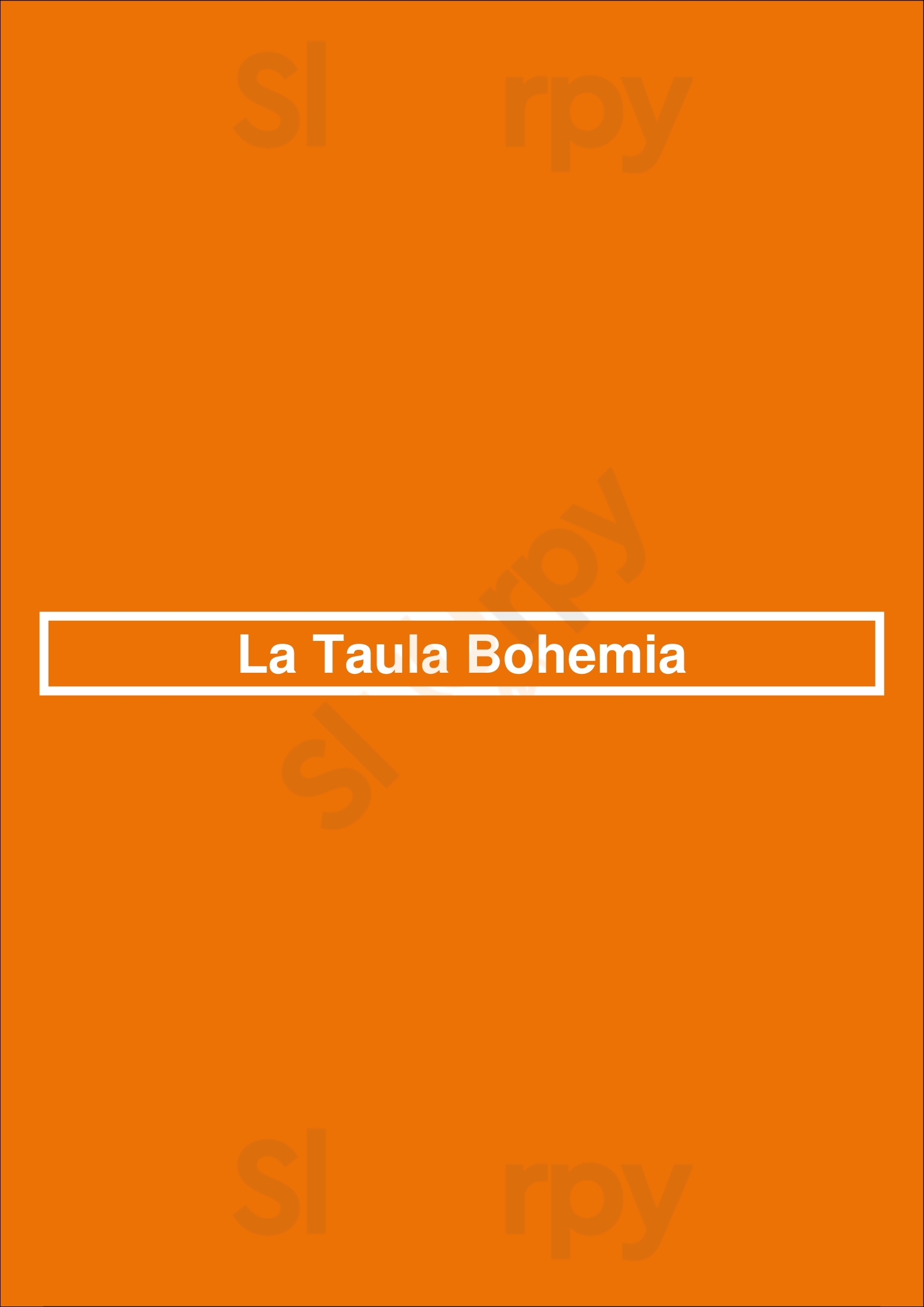 La Taula Bohemia Barcelona Menu - 1