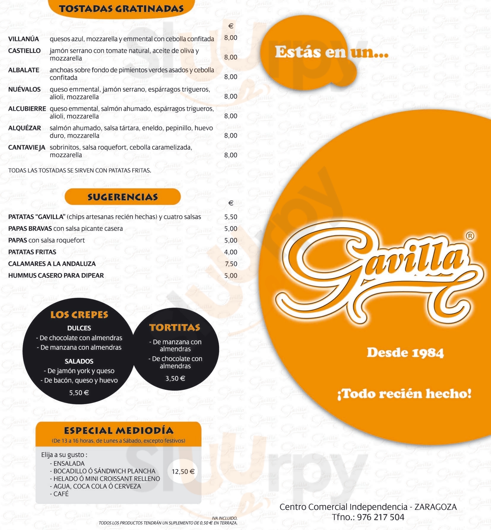 Gavilla Zaragoza Menu - 1