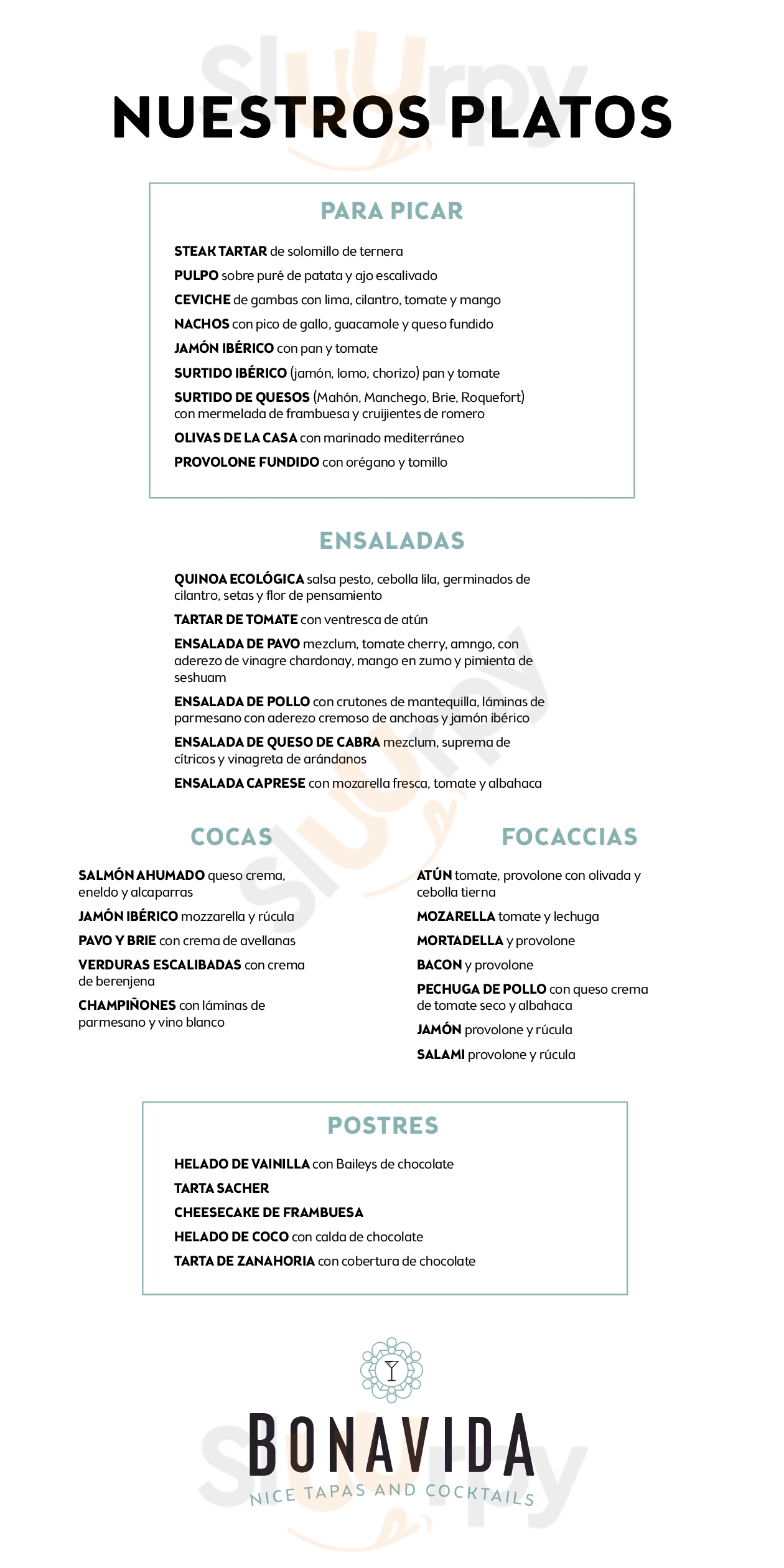 Bonavida Barcelona Menu - 1