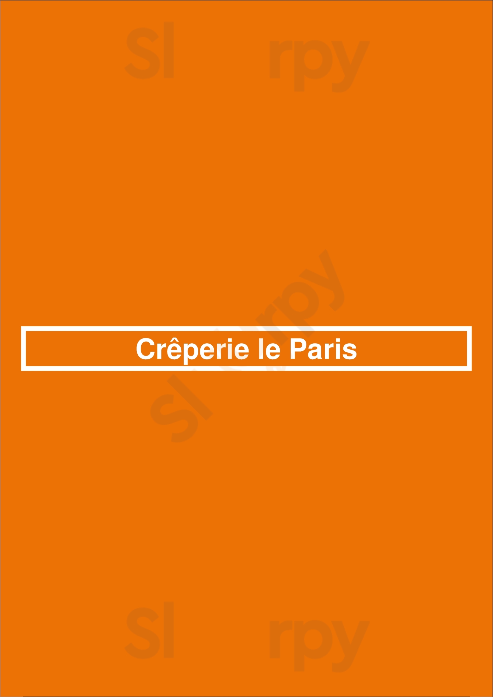 Main Menu - Crêperie Le Paris