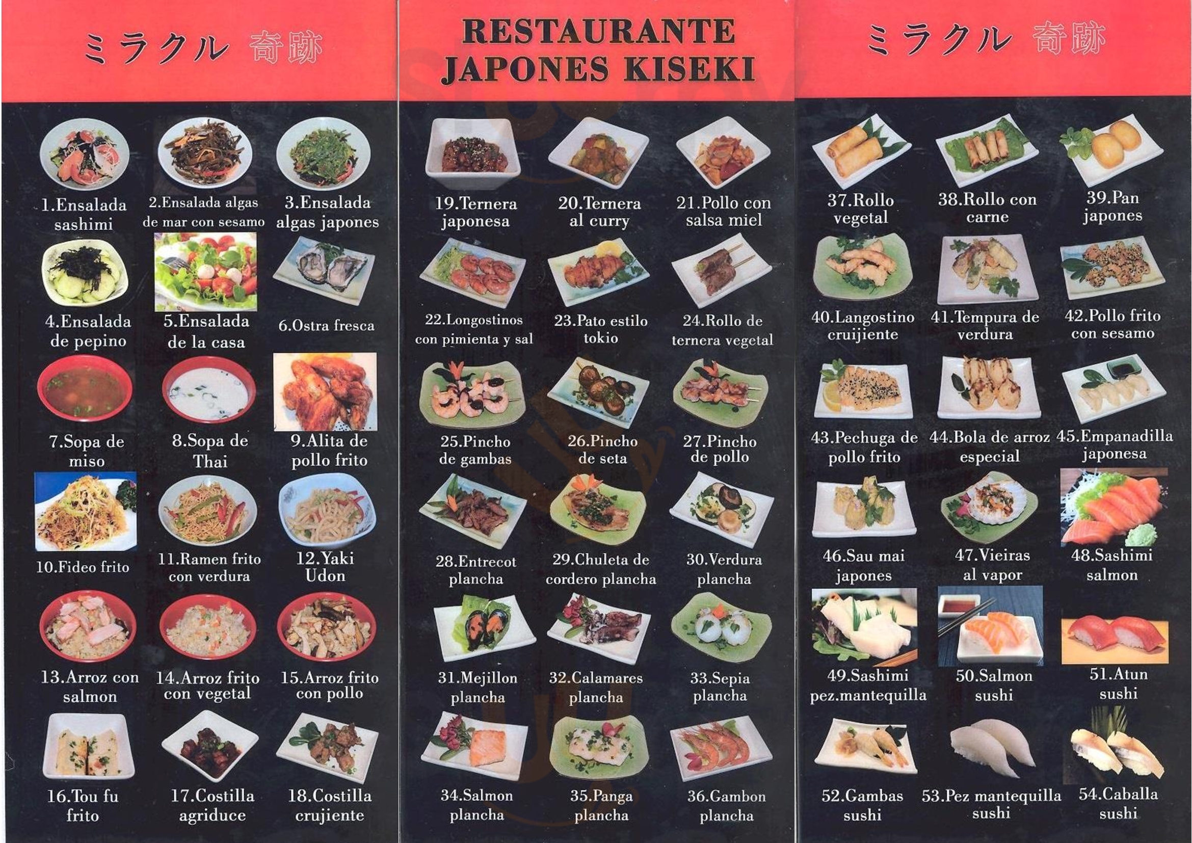 Restaurante Japonés Kiseki Valencia Menu - 1