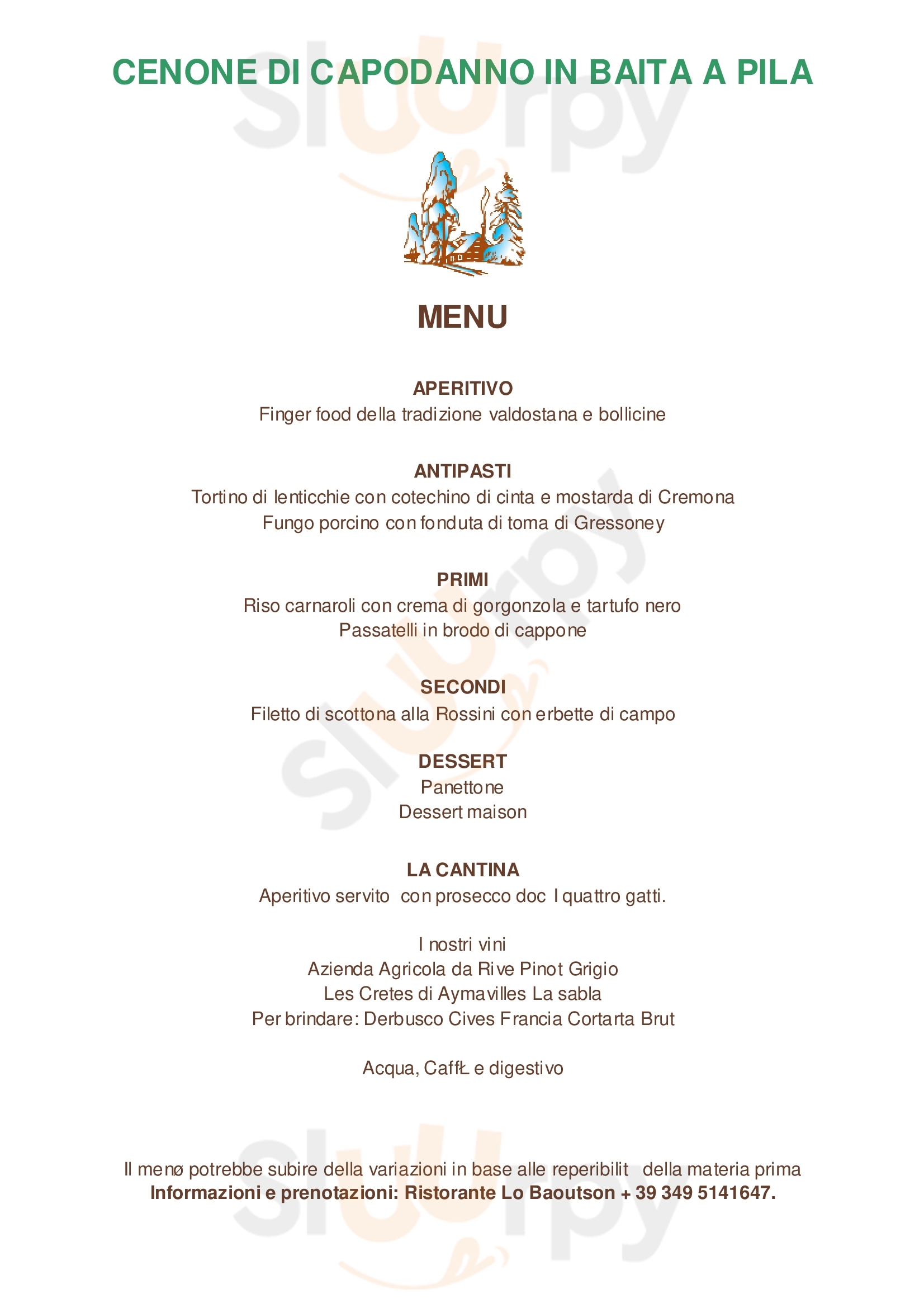 Lo Baoutson Gressan Menu - 1