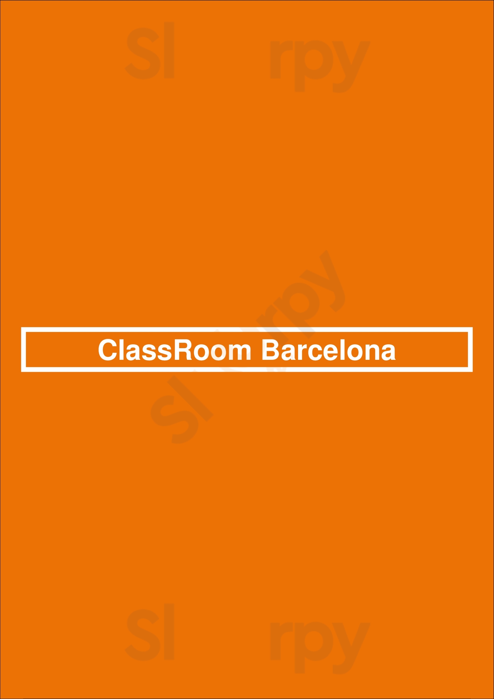 Classroom Barcelona Barcelona Menu - 1