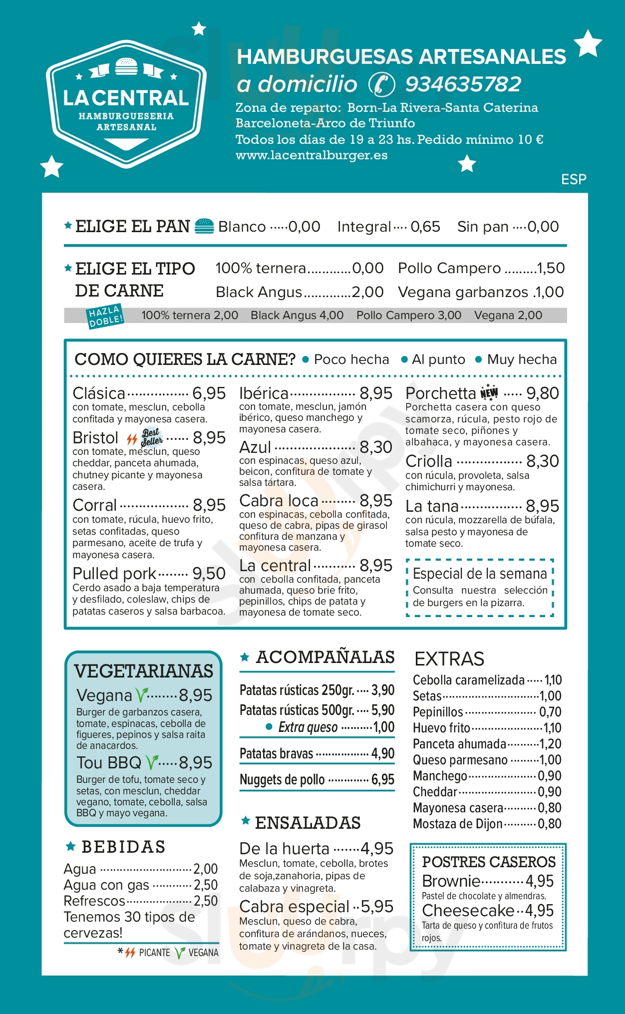 La Central Hamburgueseria - Born Barcelona Menu - 1