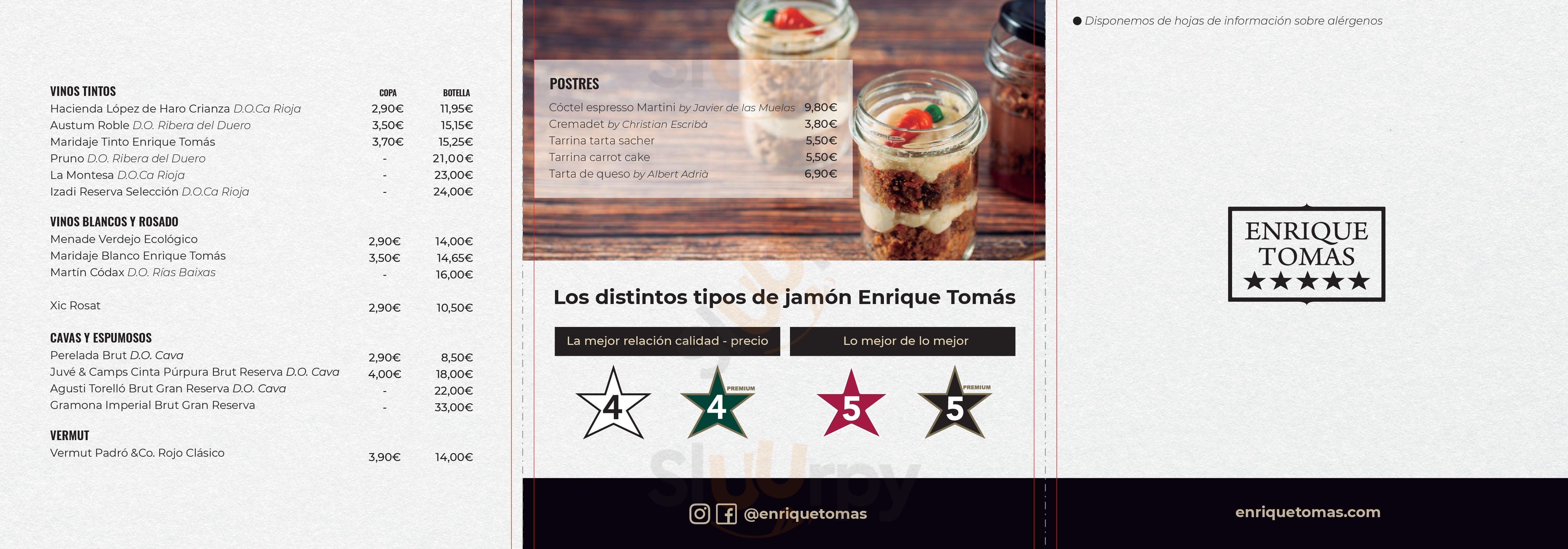 Enrique Tomas En Barcelona Barcelona Menu - 1