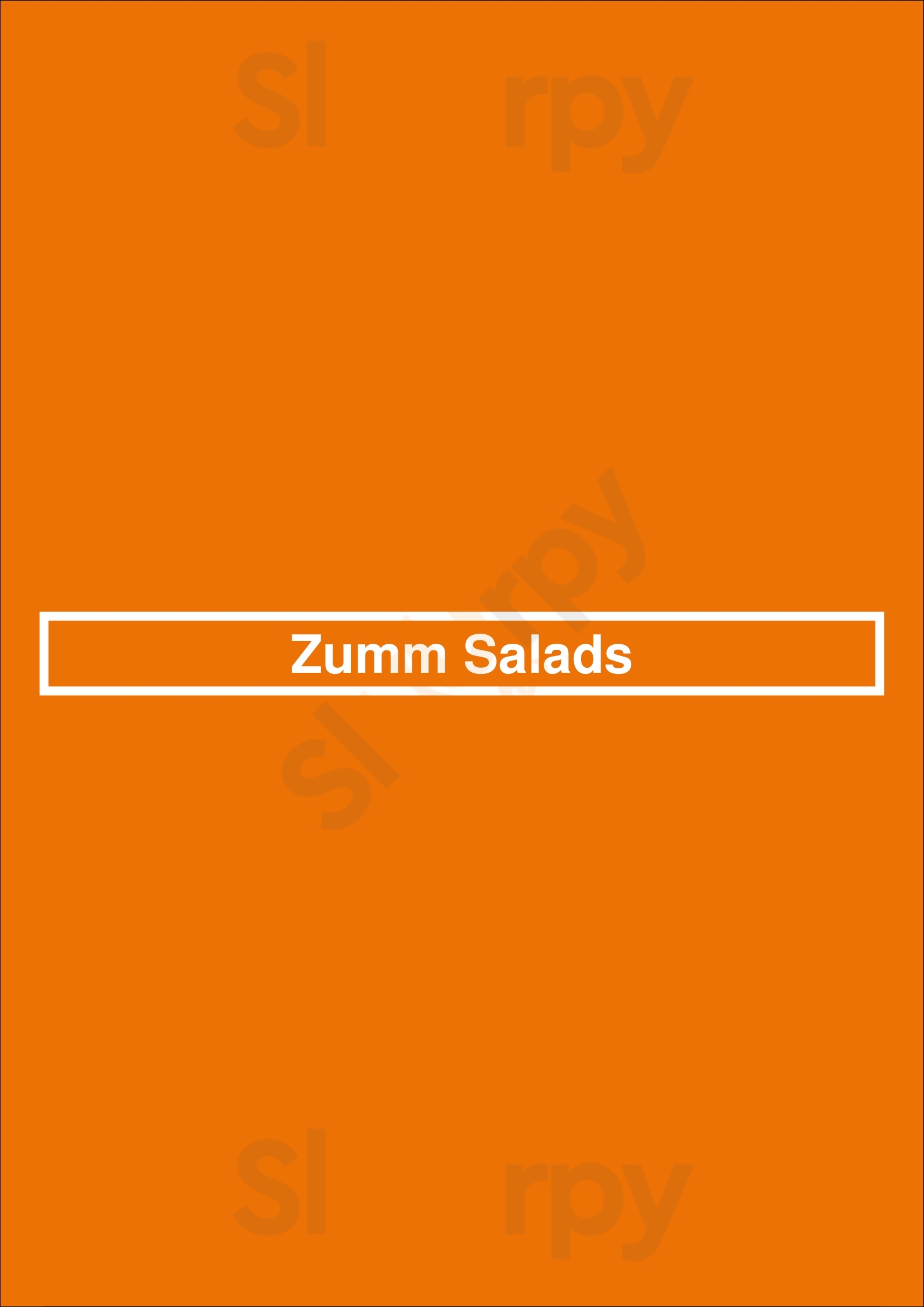 Zumm Salads Valencia Menu - 1