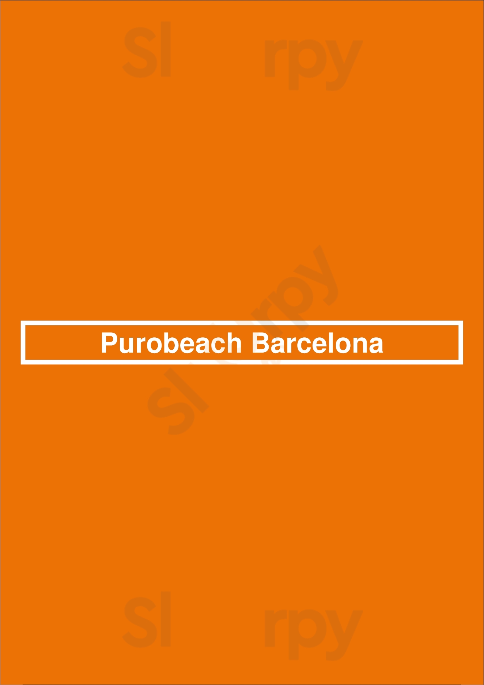 Purobeach Barcelona Barcelona Menu - 1