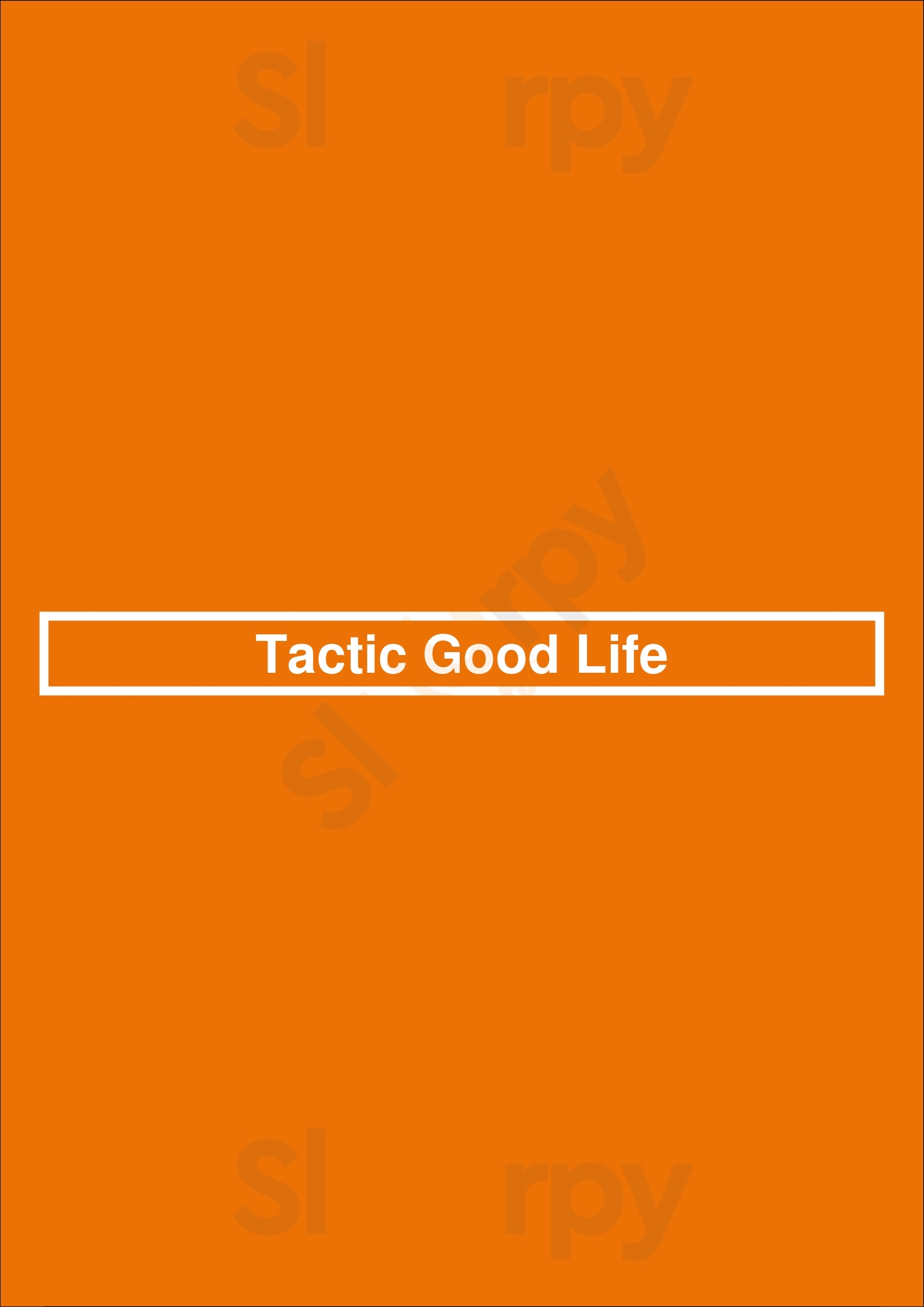 Tactic Good Life Barcelona Menu - 1