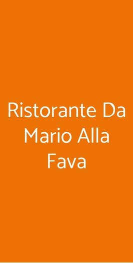 Trattoria Da Mario Alla Fava, Venezia