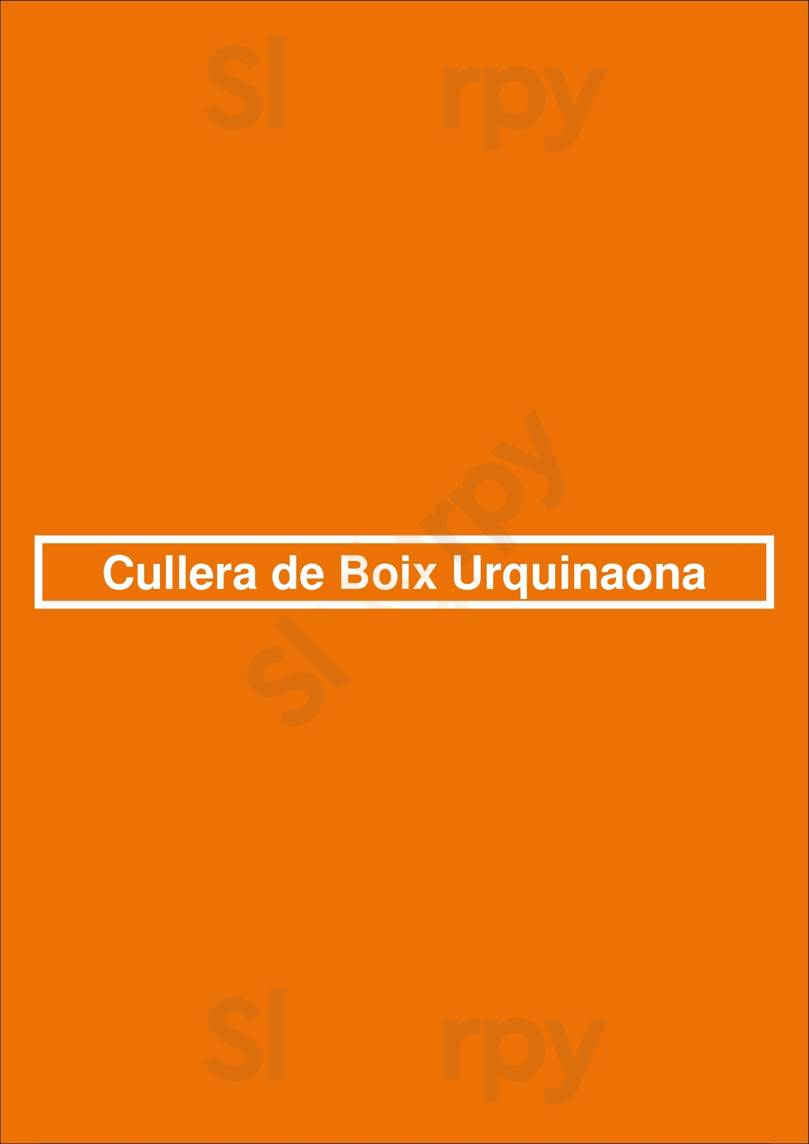 Cullera De Boix Urquinaona Barcelona Menu - 1