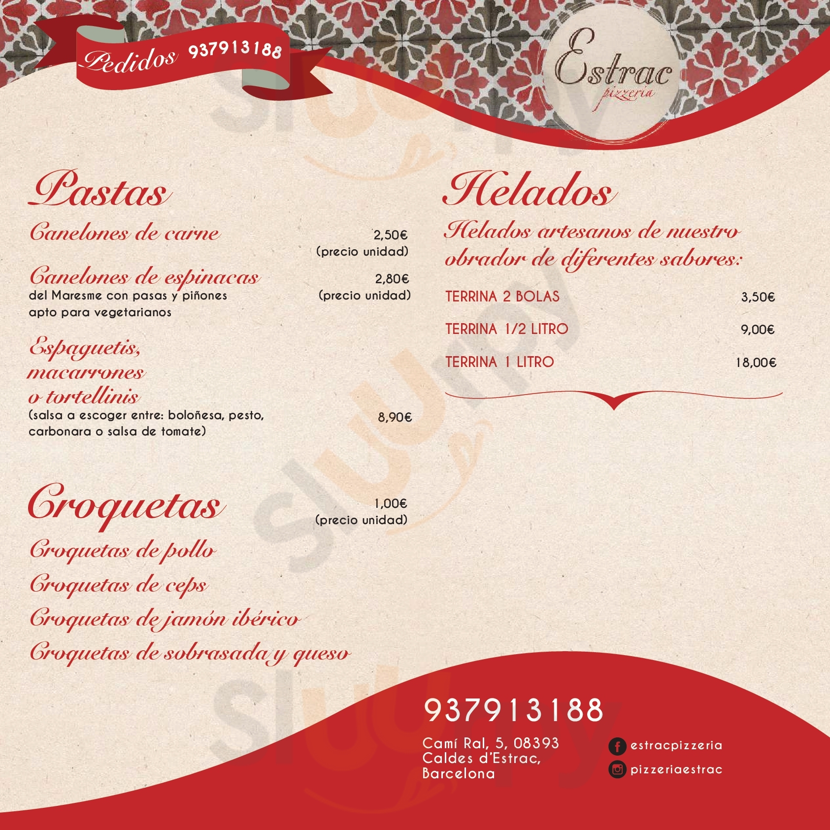 Main Menu - Etrac Pizzeria