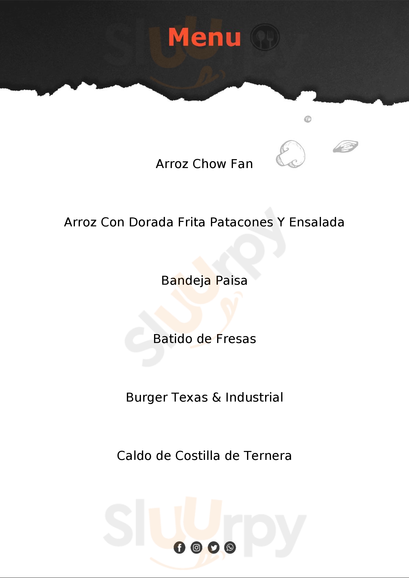 Menu Fuudies - Factory Burger