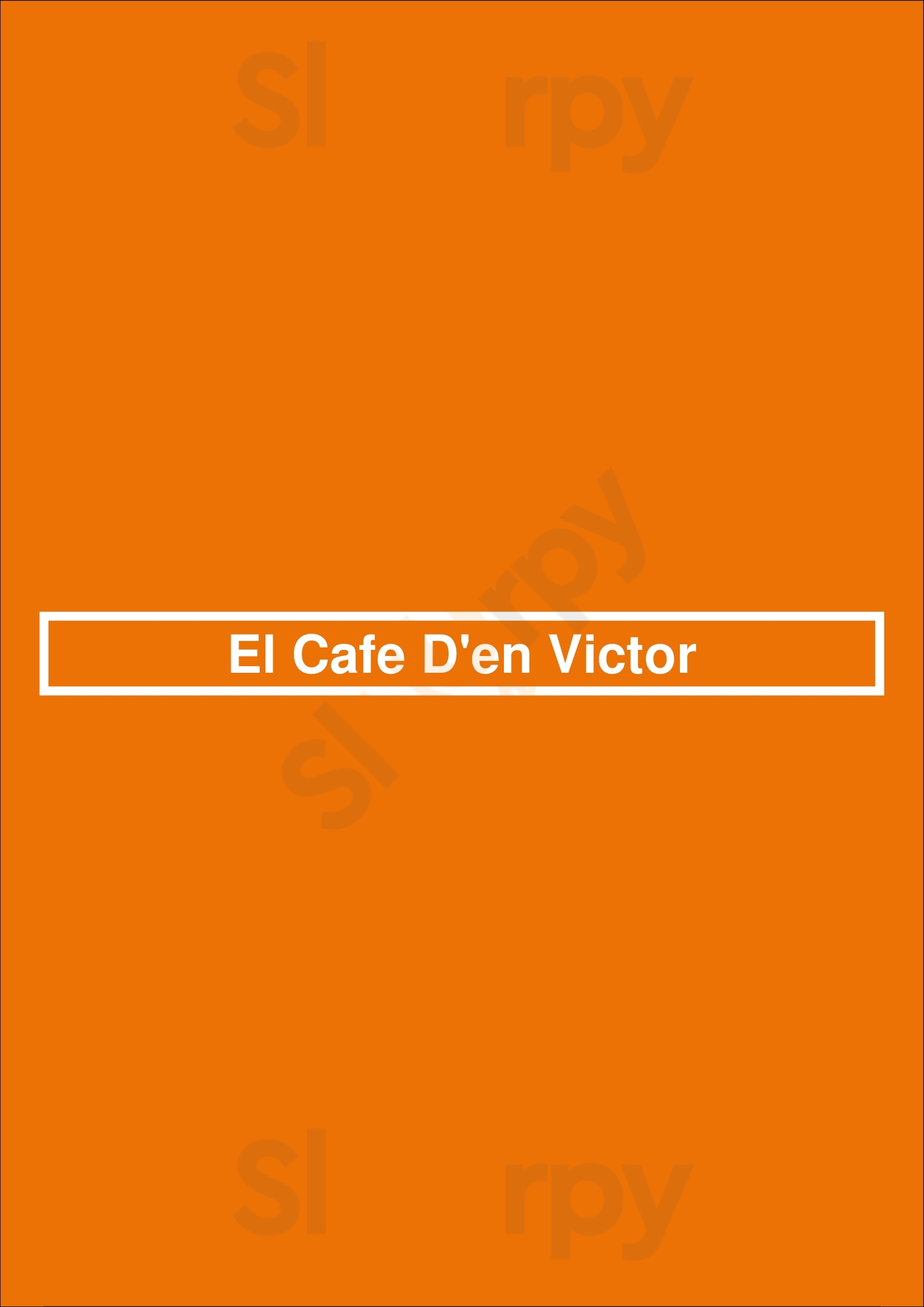 El Cafe D'en Victor Barcelona Menu - 1