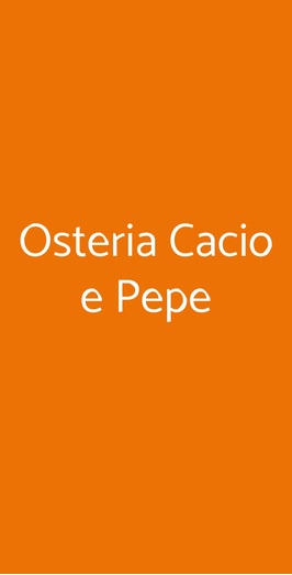 Osteria Cacio E Pepe, Abano Terme