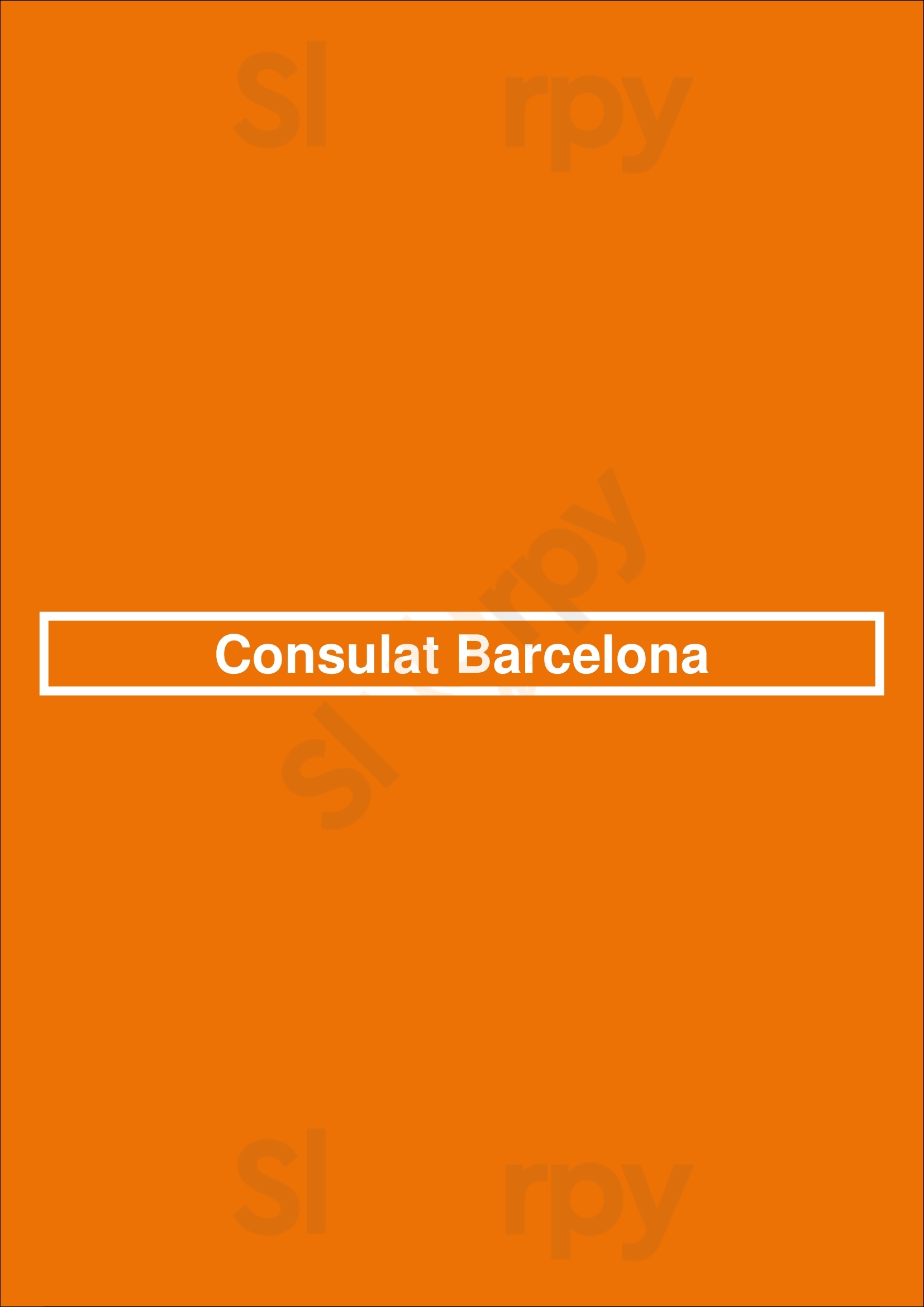 Consulat Barcelona Barcelona Menu - 1