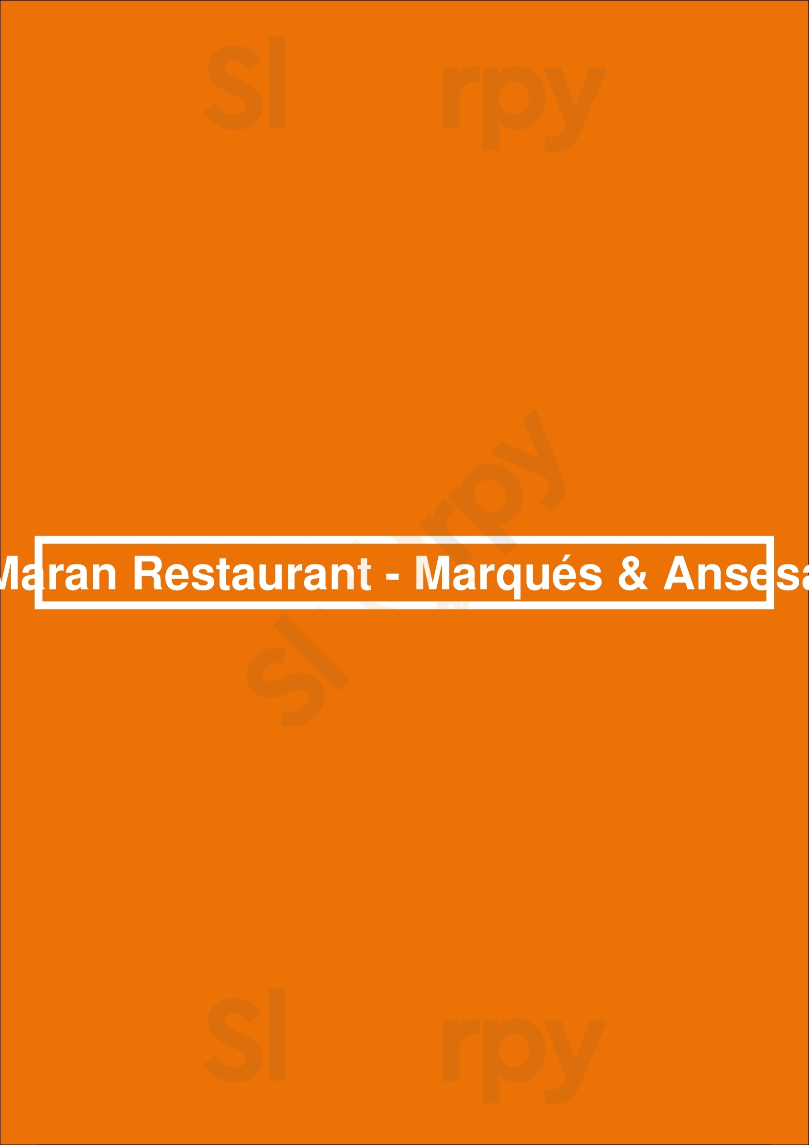Maran Restaurant - Marqués & Ansesa Girona Menu - 1
