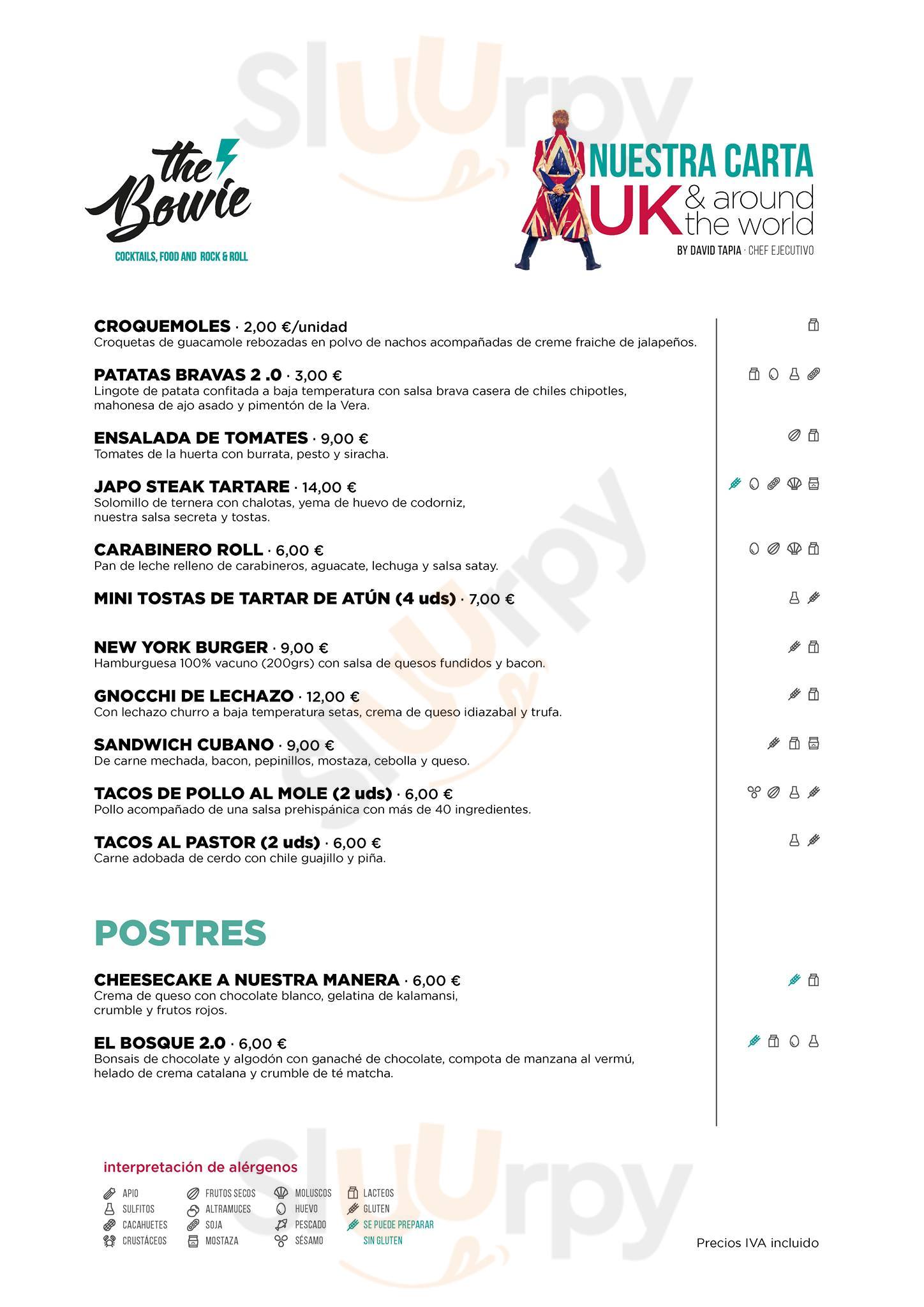 The Bowie Valladolid Menu - 1