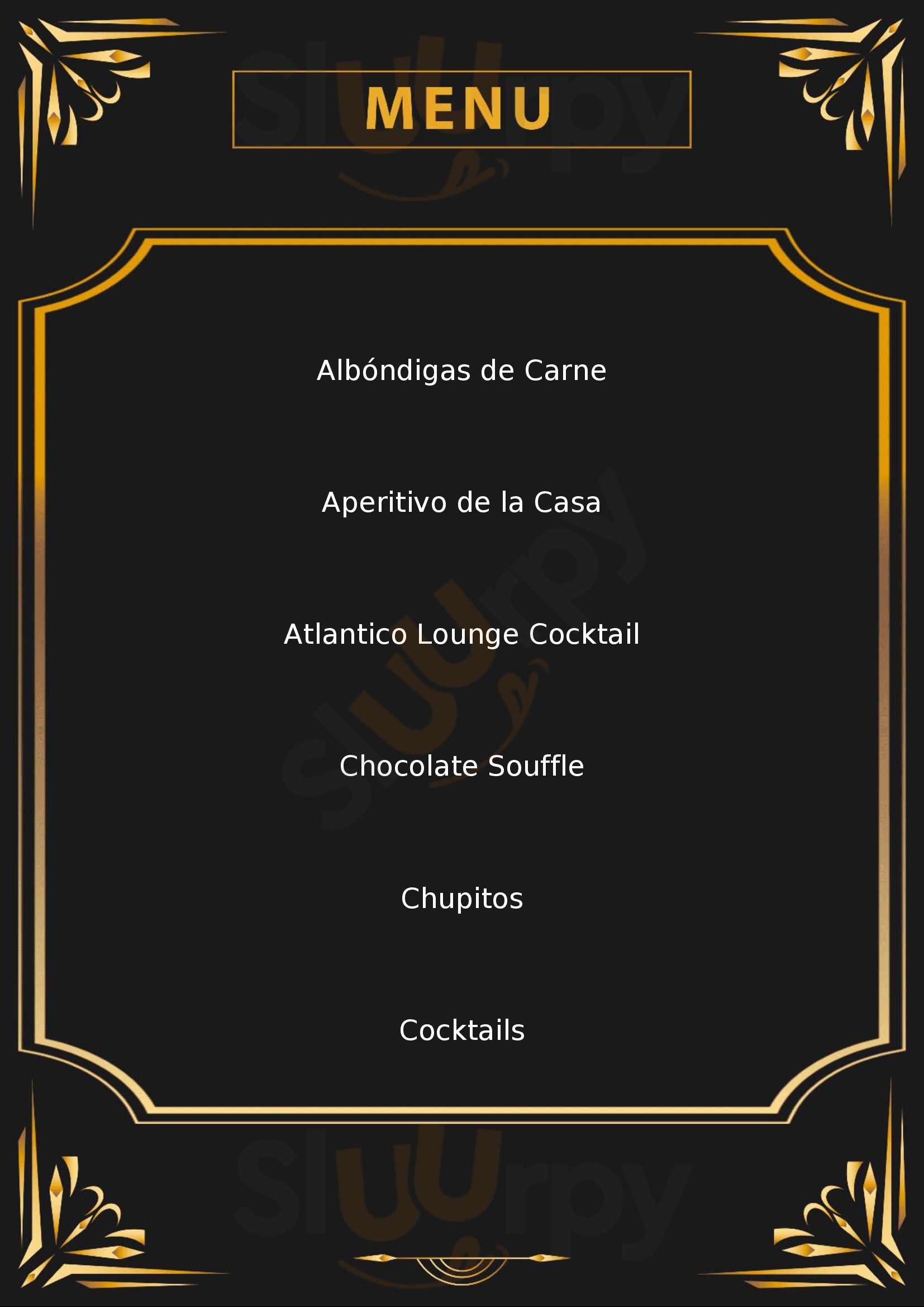 Sebastyan's Atlantico Lounge Puerto del Carmen Menu - 1
