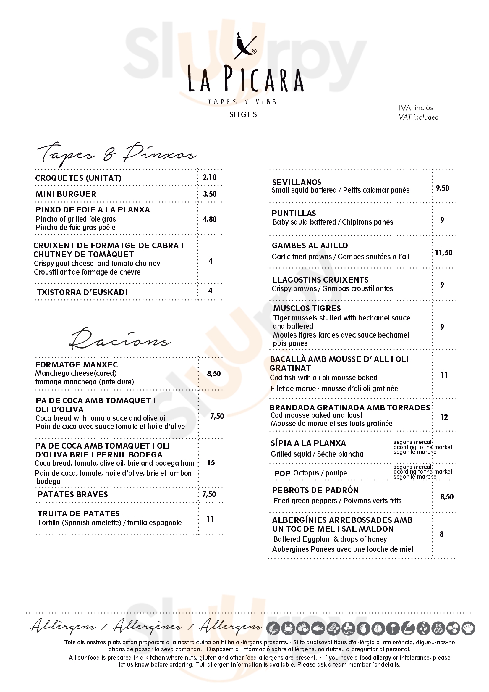 Main Menu - Pita Sitges