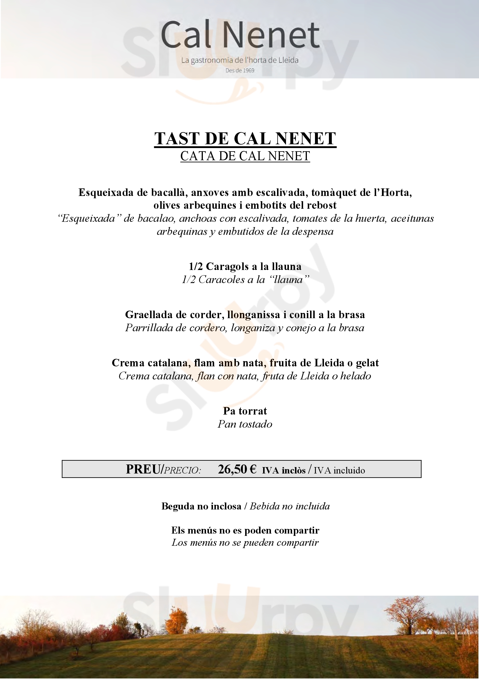 Restaurant Cal Nenet Lleida Menu - 1