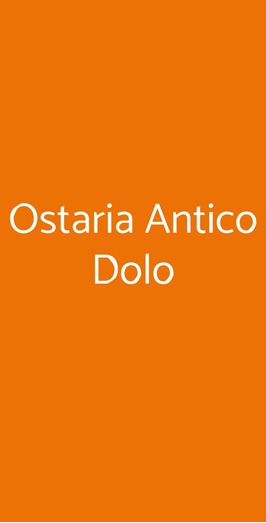 Ostaria Antico Dolo, Venezia