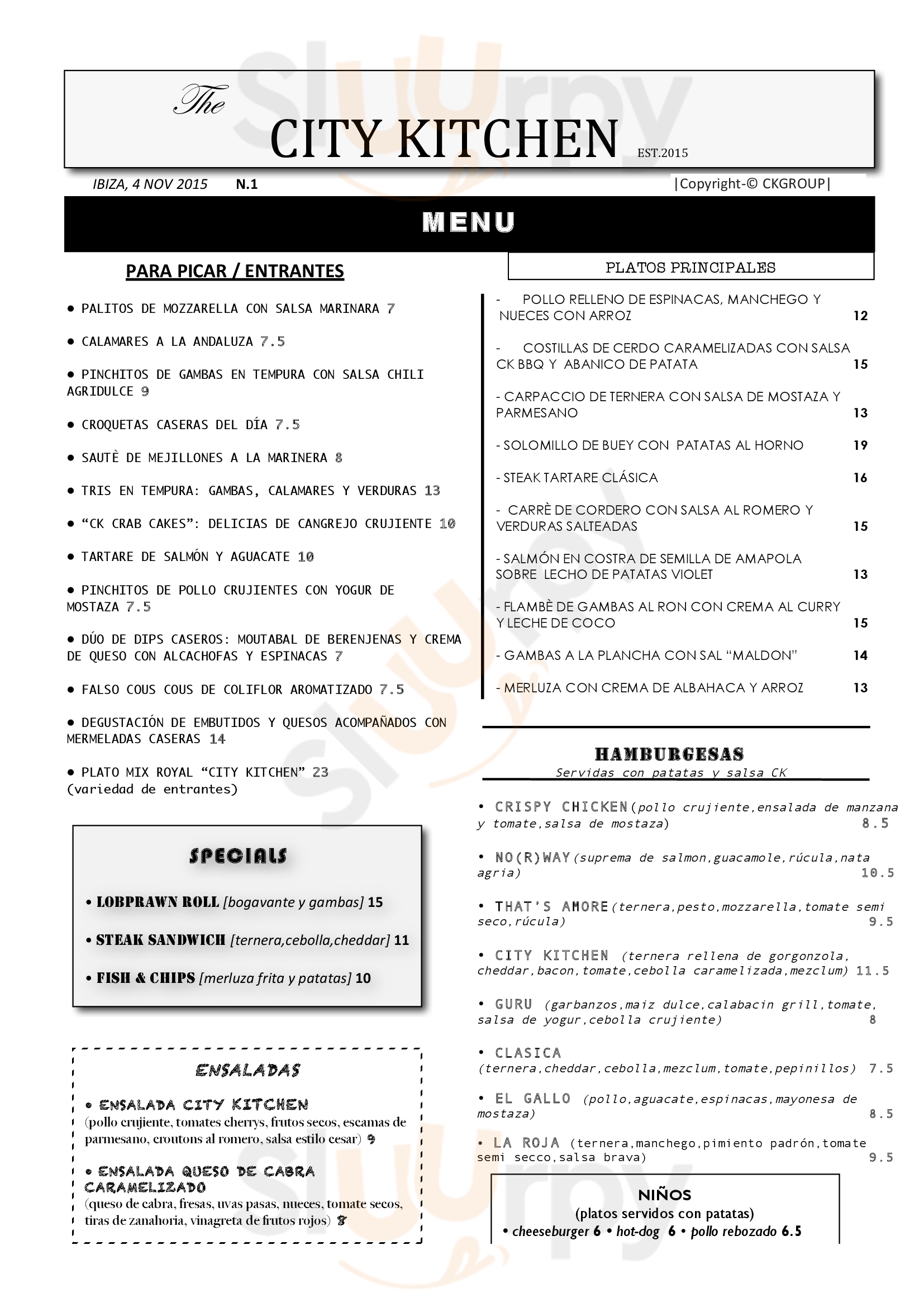 City Kitchen Ibiza Ibiza Ciudad Menu - 1