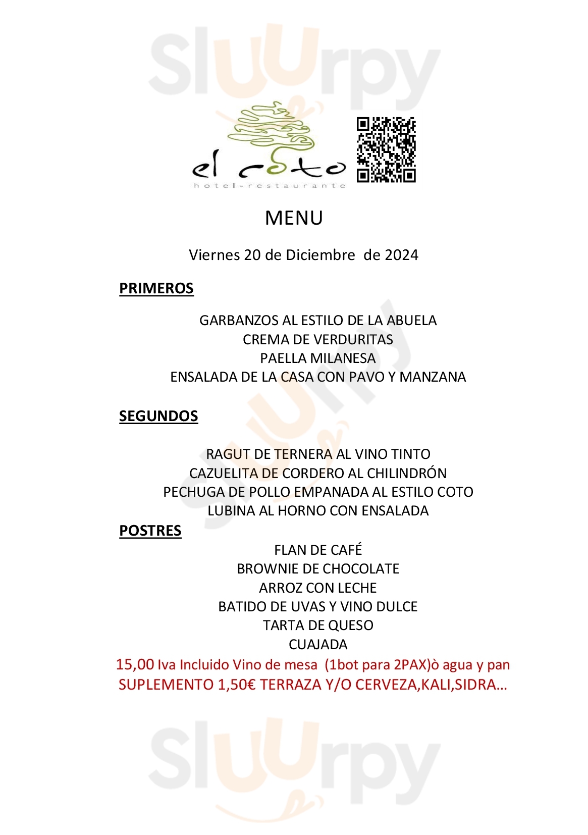 El Coto Hotel Restaurante Vitoria-Gasteiz Menu - 1