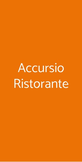 Accursio Ristorante, Modica