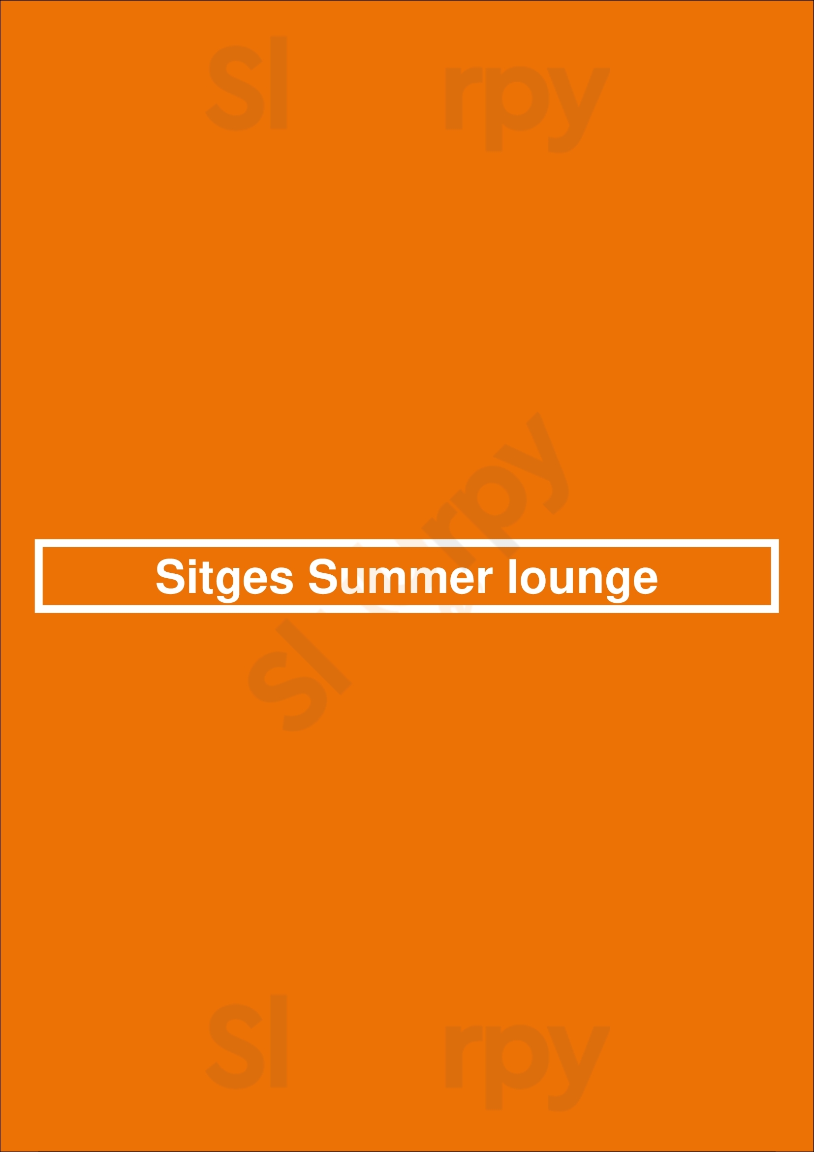 Sitges Summer Lounge Sitges Menu - 1