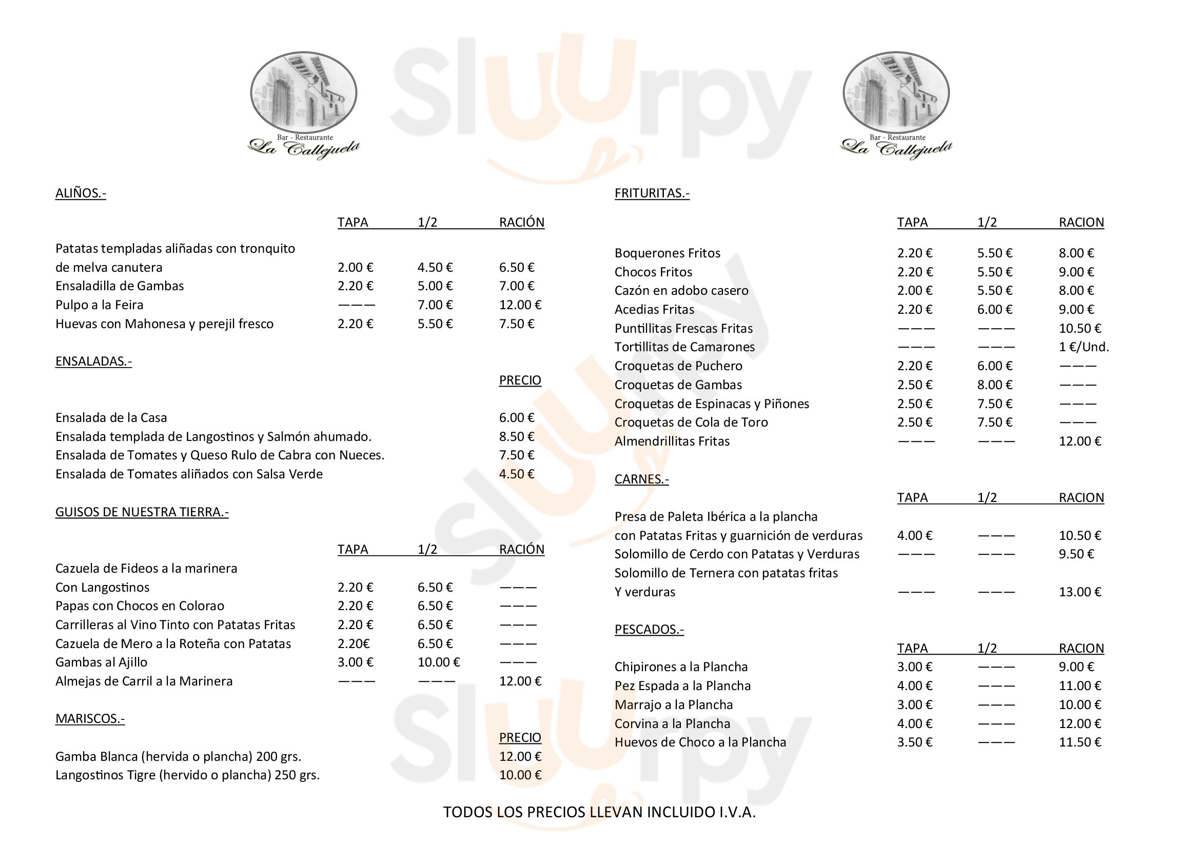 La Callejuela Rota Menu - 1