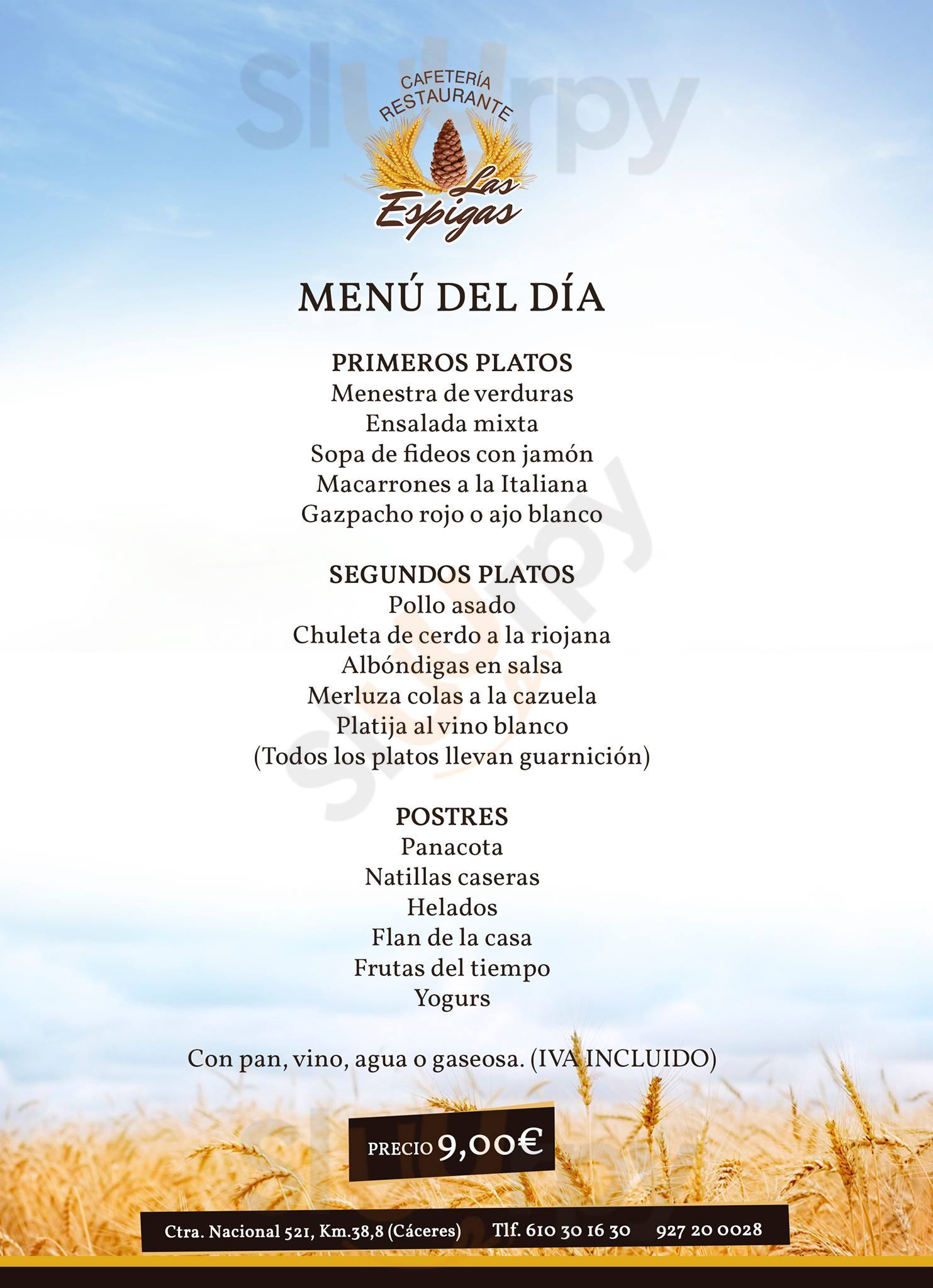 Cafetería Restaurante Las Espigas Cáceres Menu - 1