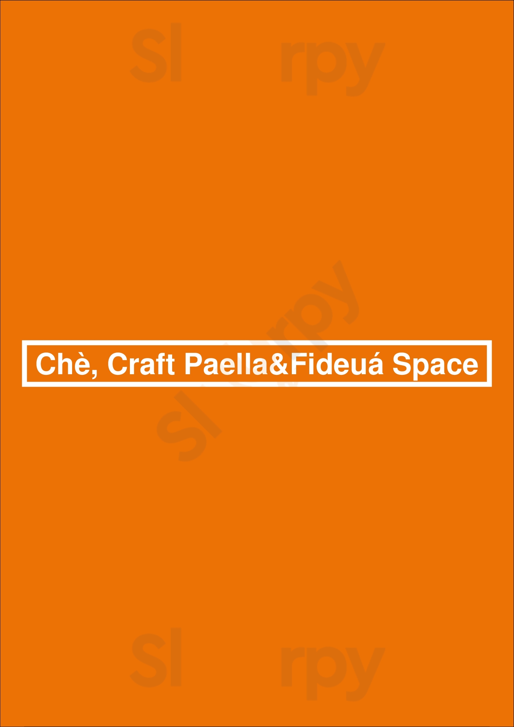 Chè! Craft Paella&fideuá Space Jerez de la Frontera Menu - 1